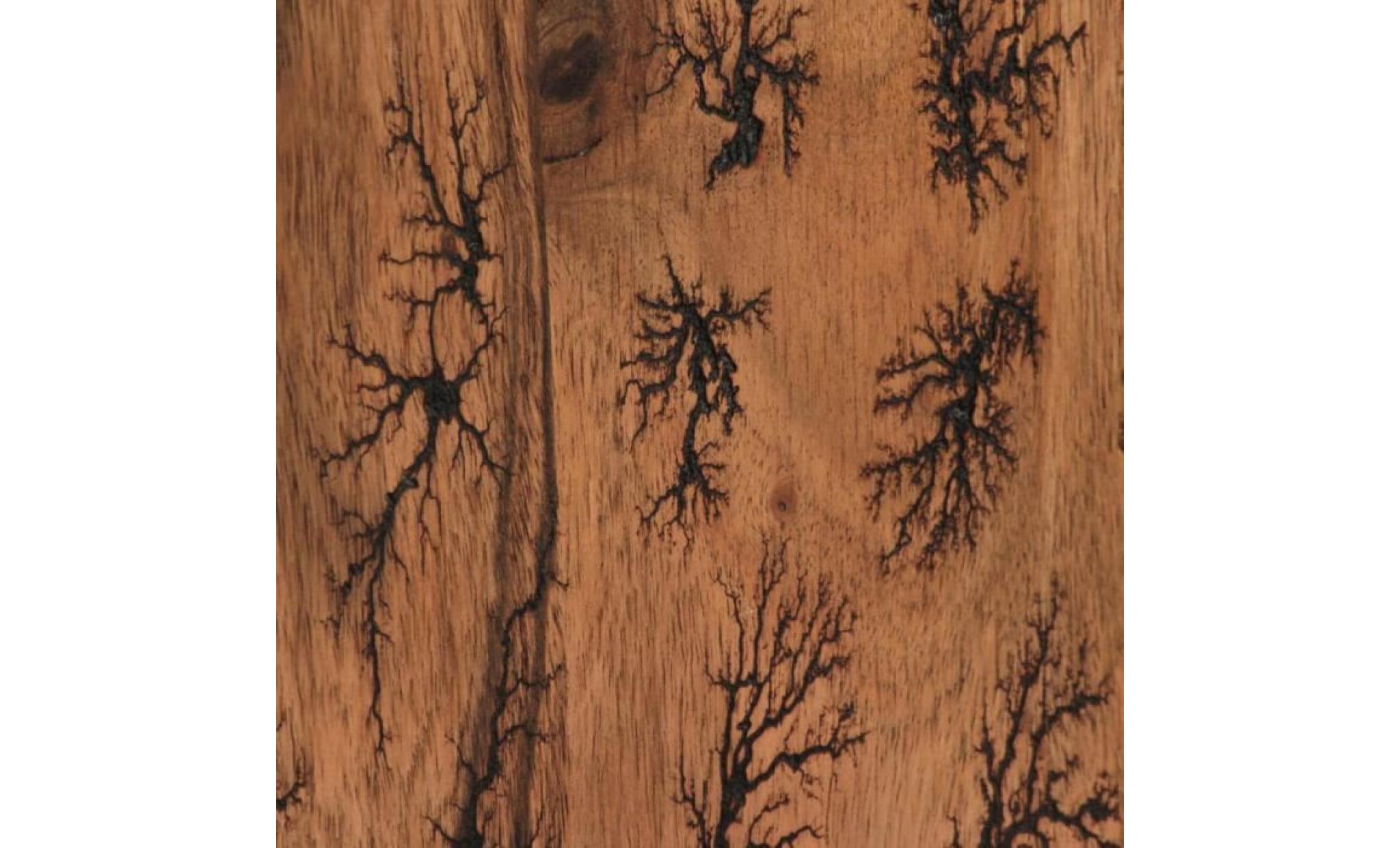buffet bois d'acacia massif avec motifs fractals 120x30x75 cm pas cher