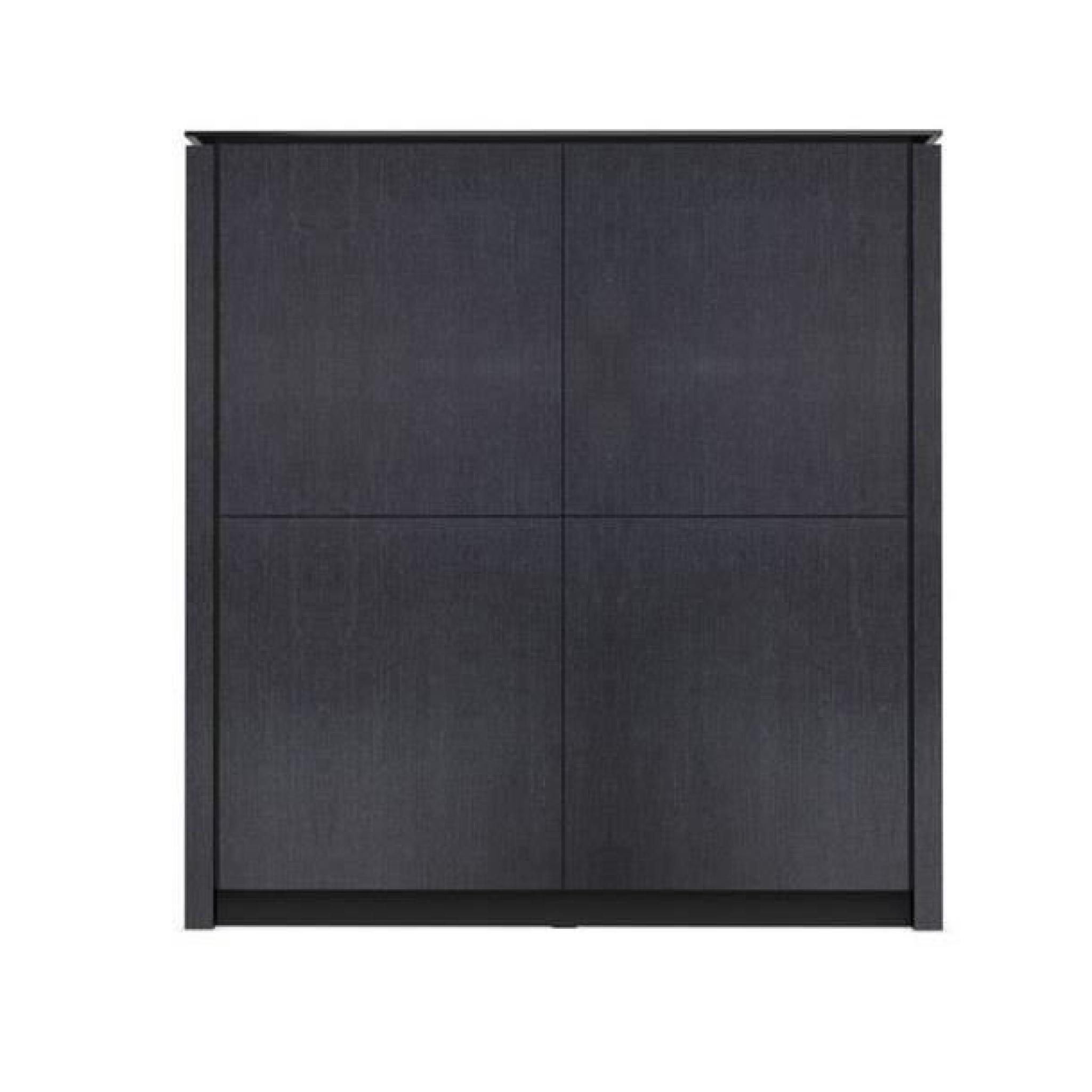 Buffet MAG 4 portes de Calligaris graphite avec plateau en verre dépoli noir pas cher