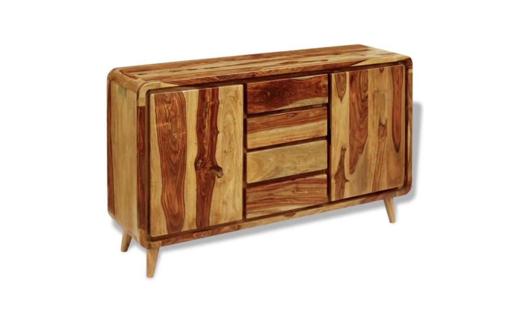 buffets et bahuts armoires et meubles de rangement bois massif avec finition en bois de sesham 120x30x75 cm pas cher