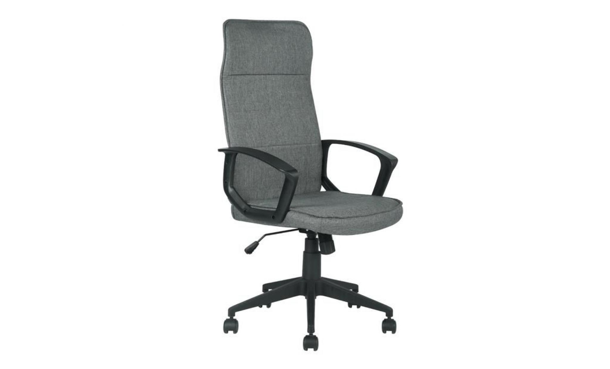 bureau à la maison de chaise d'ordinateur de pivot de chaise de bureau avec des roues et l'accoudoir, tissu gris foncé
