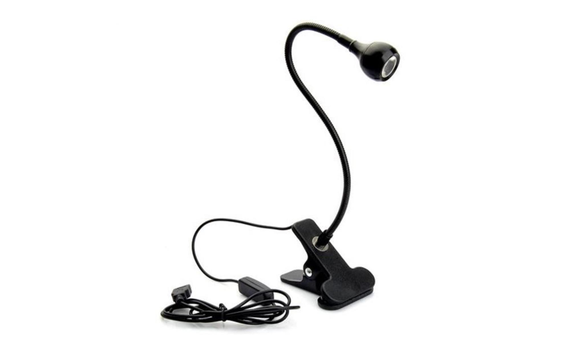 Bureau d'étude lampe de chevet lumière avec clip pour PC portable Ordinateur Noir