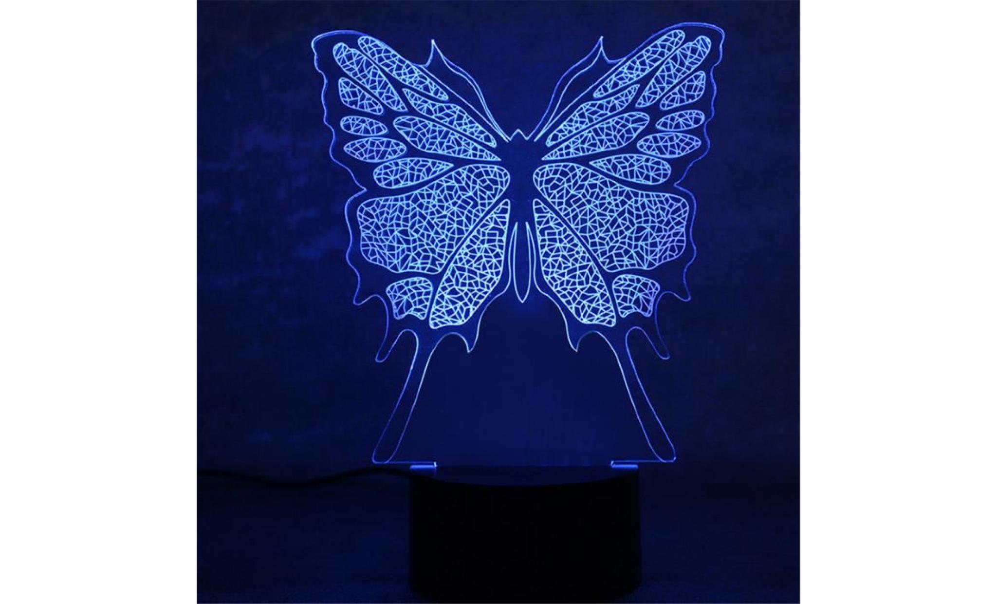 butterfly 3d led lampe de nuit 3d illusion optique 7 couleurs pour la maison zmj70928462_911 pas cher