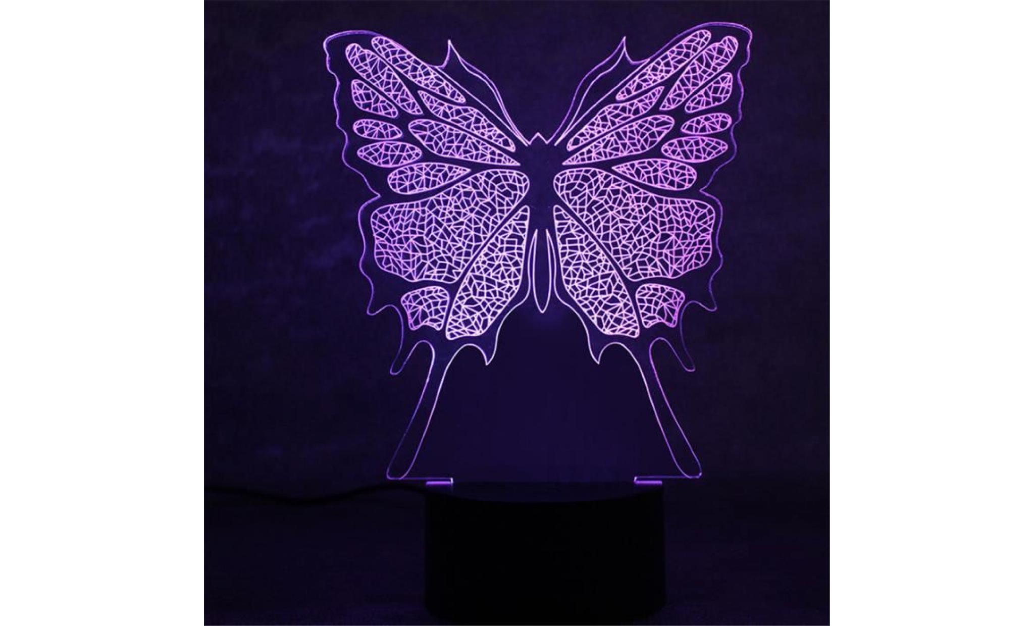 butterfly 3d led lampe de nuit 3d illusion optique 7 couleurs pour la maison zmj70928462_911 pas cher