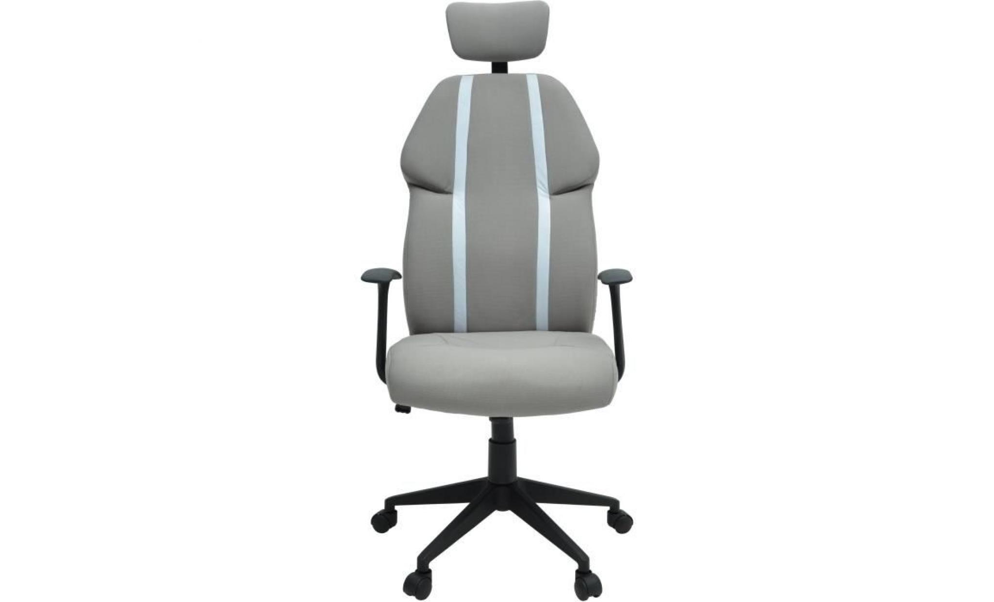 buzz chaise de bureau   simili et tissu gris   style urbain   l 63 x p 67 cm pas cher
