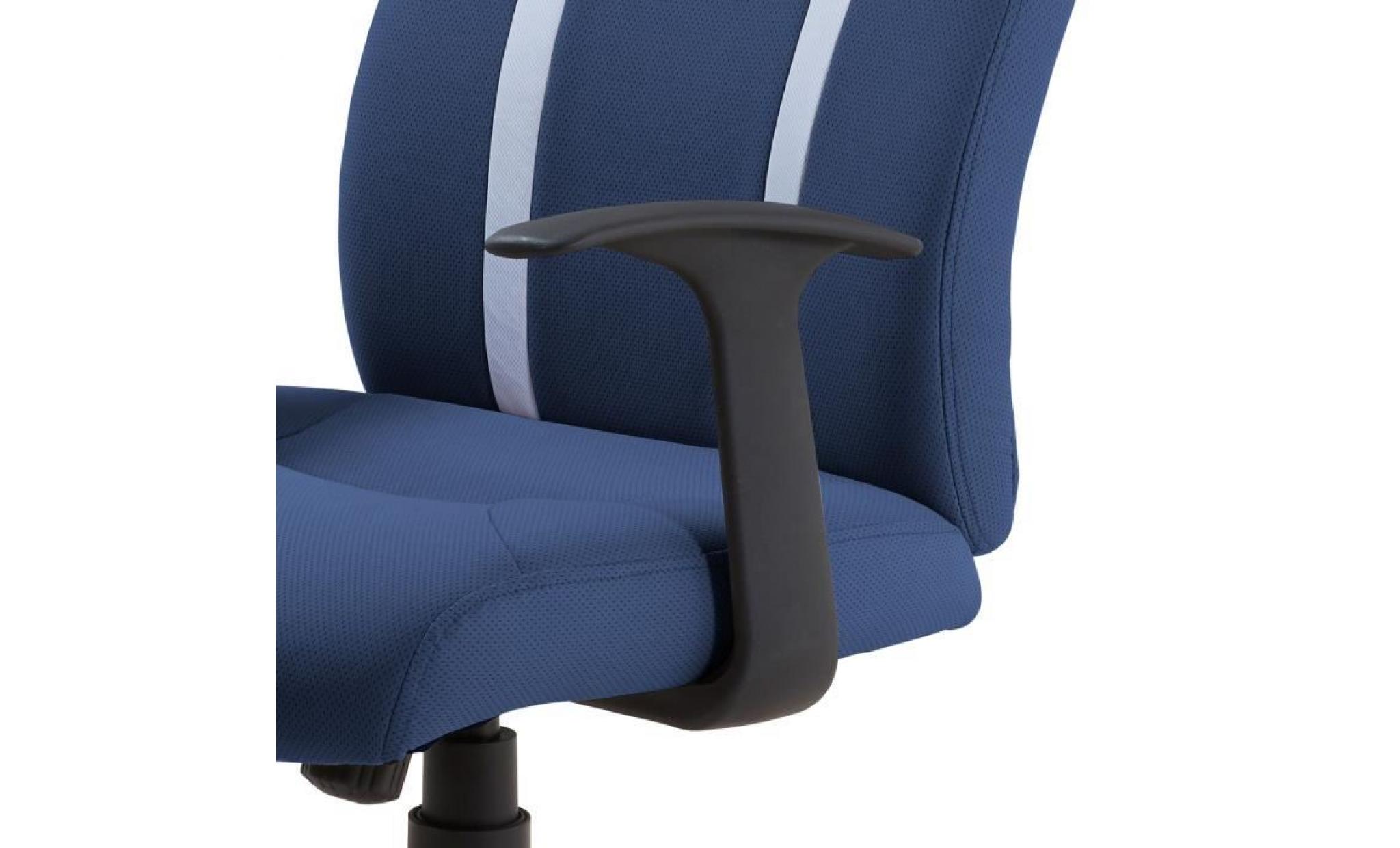 buzz chaise de burreau   simili et tissu bleu   style urbain   l 63 x p 67 cm pas cher