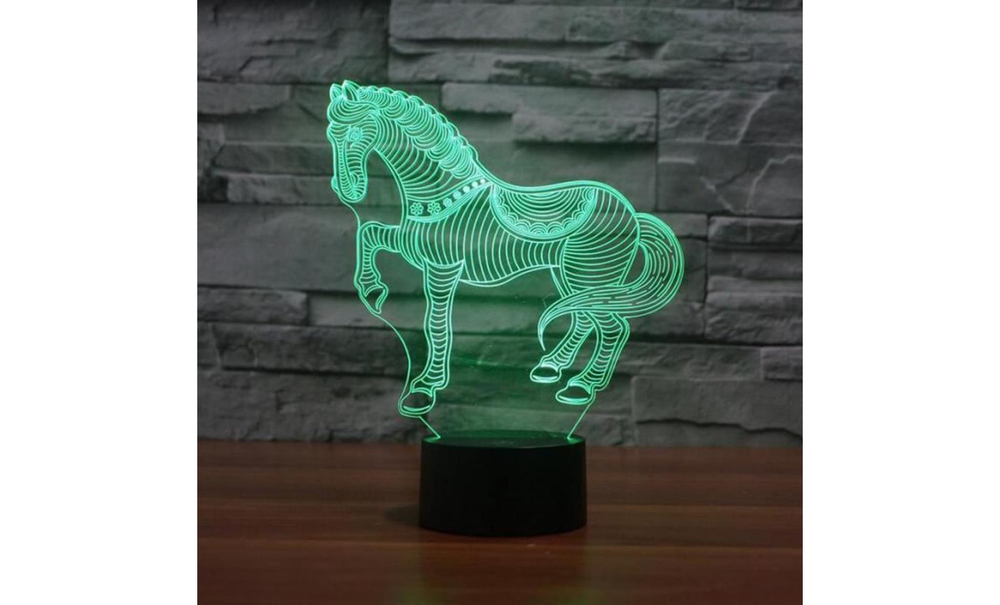 cadeau d'anniversaire pour enfants cheval 3d en forme night light 7 couleurs changement led lampe de bureau chambre creative table l pas cher