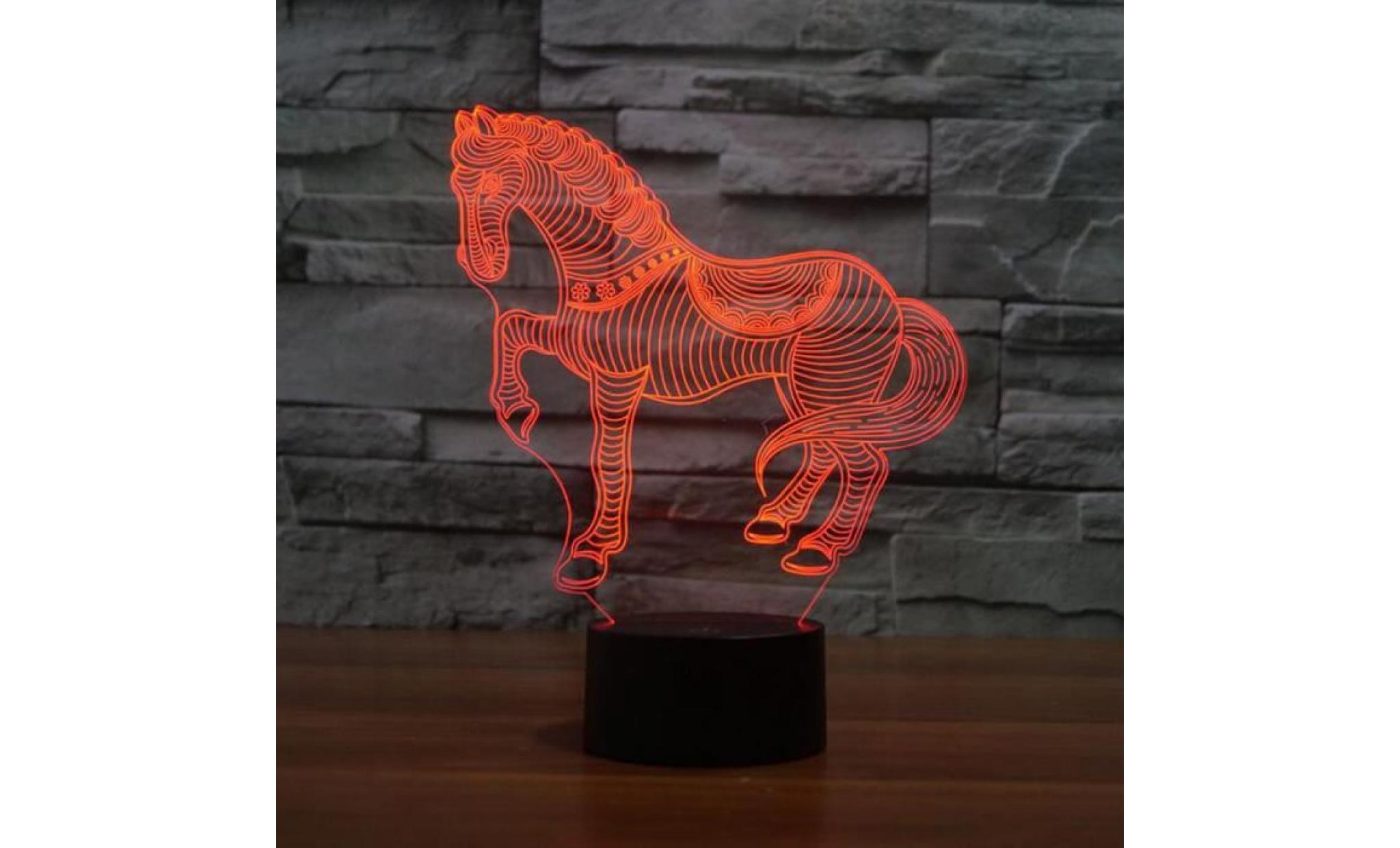 cadeau d'anniversaire pour enfants cheval 3d en forme night light 7 couleurs changement led lampe de bureau chambre creative table l pas cher