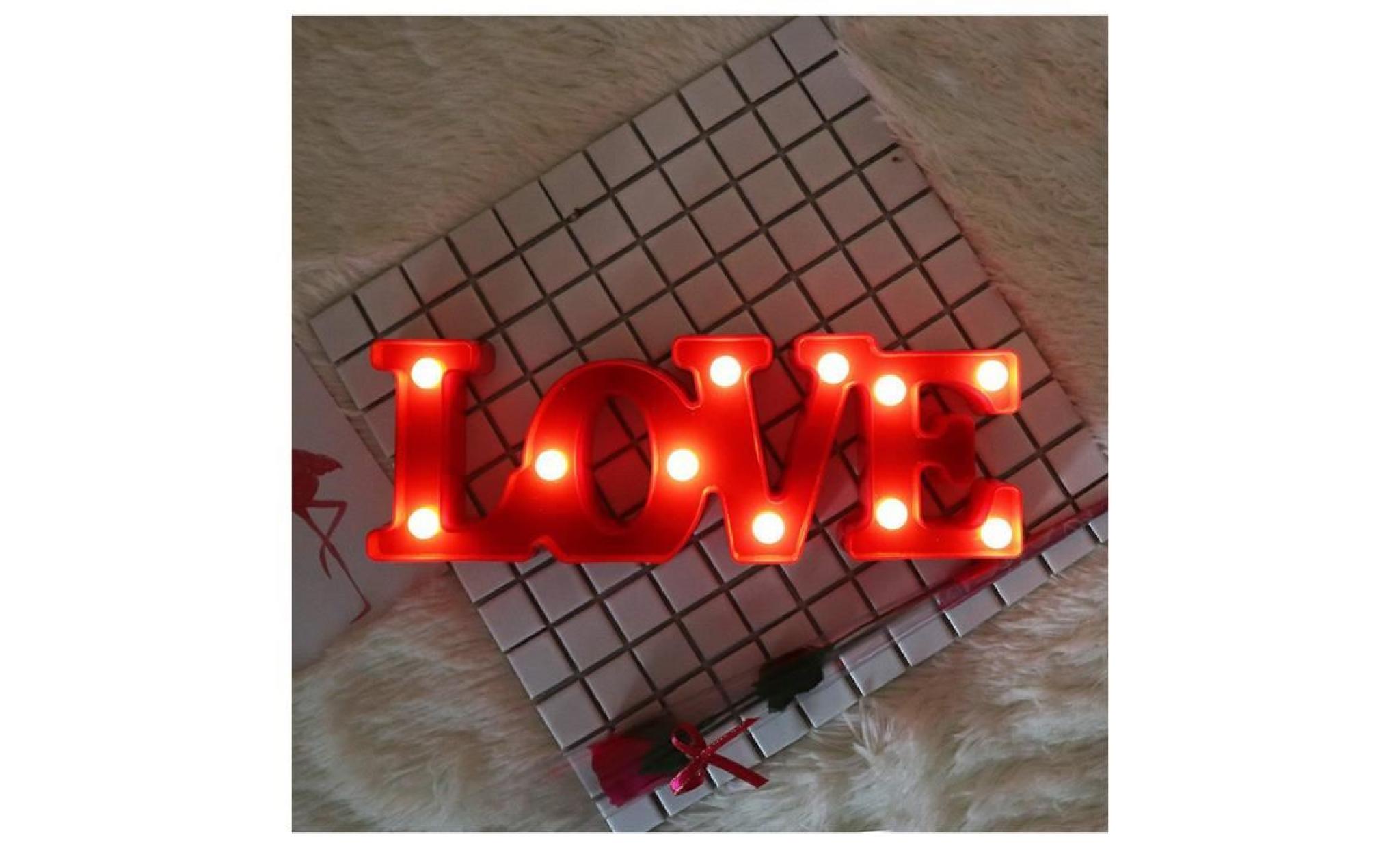 cadeau romantique 11 blanc douc led lampe 11.81pouces love batterie veuilleuse pour mariage valentine chambre decoration rouge pas cher