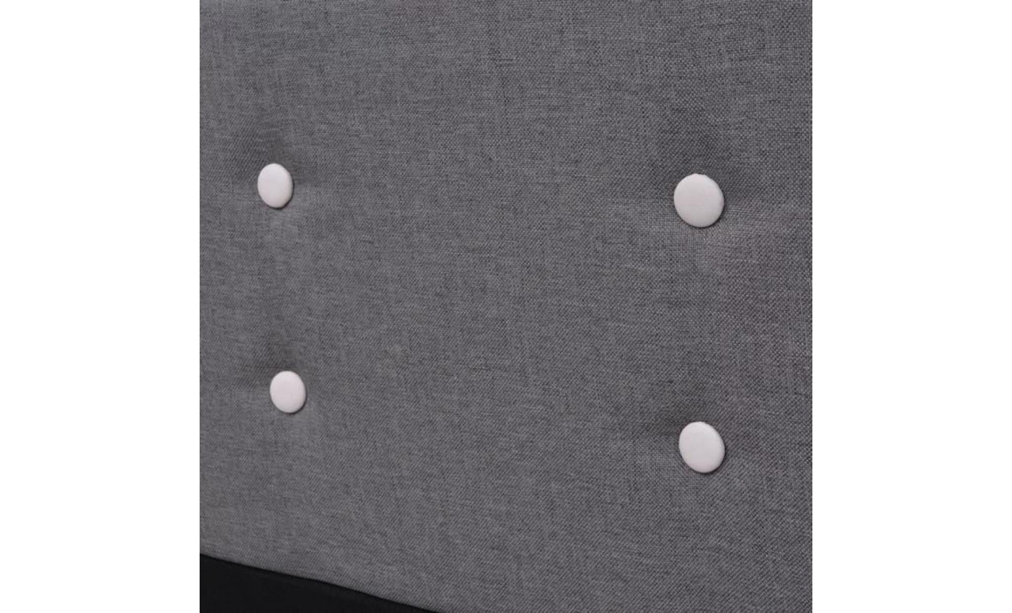 cadre de lit 140 x 200 cm tapisserie en tissu gris clair pas cher