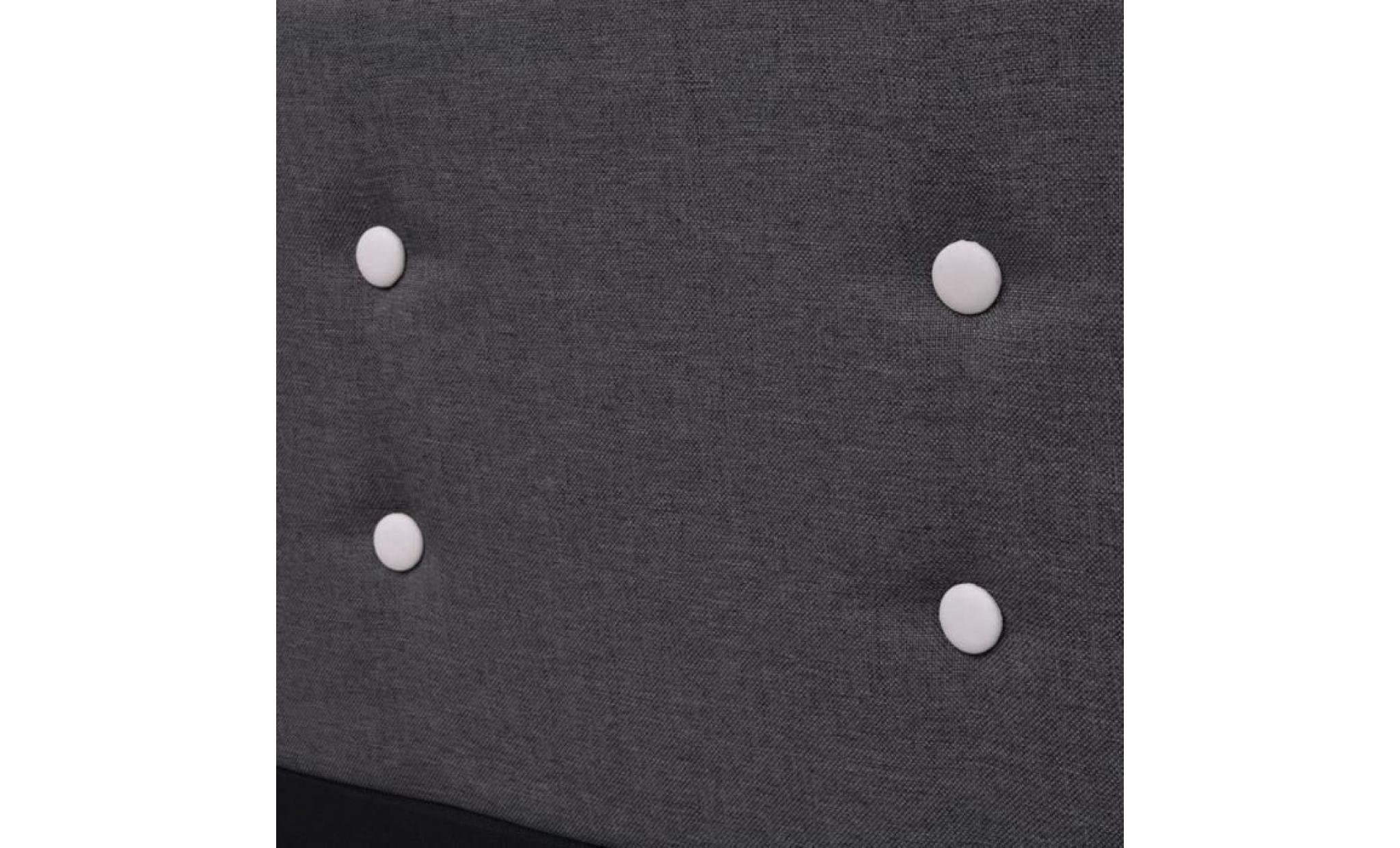 cadre de lit 180 x 200 cm tapisserie en tissu gris foncé pas cher