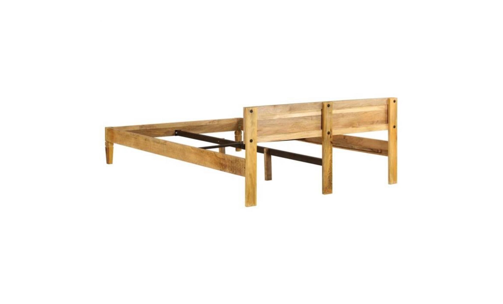 cadre de lit bois de manguier massif 160 cm pas cher