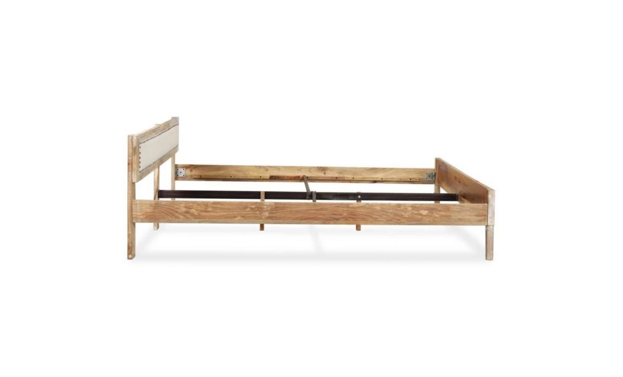 cadre de lit bois massif de manguier 160 x 200 cm pas cher
