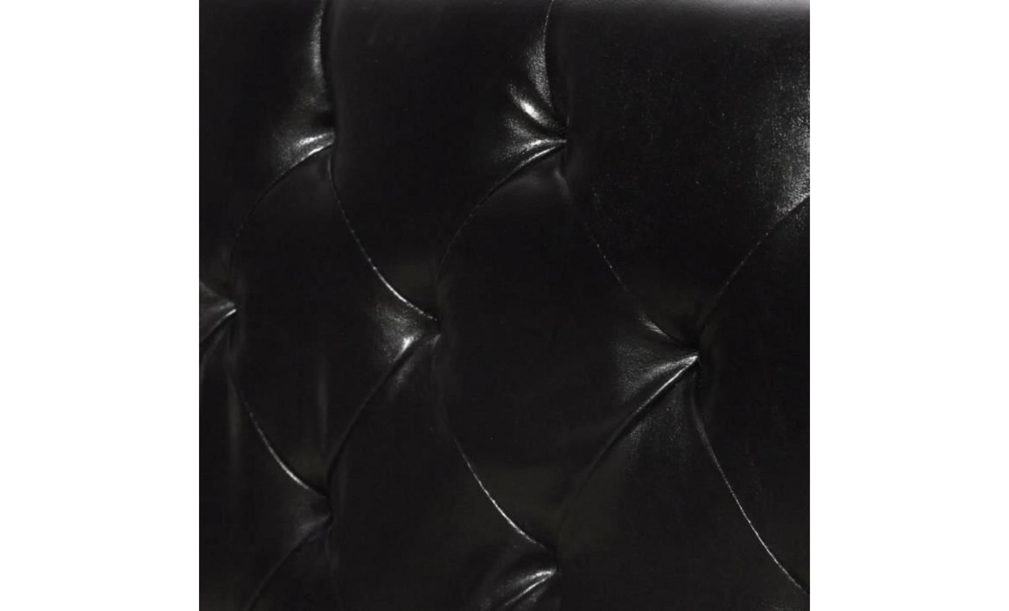 cadre de lit cuir artificiel 180 x 200 cm noir structure de lit lit adulte lit enfant lit contemporain scandinave pas cher