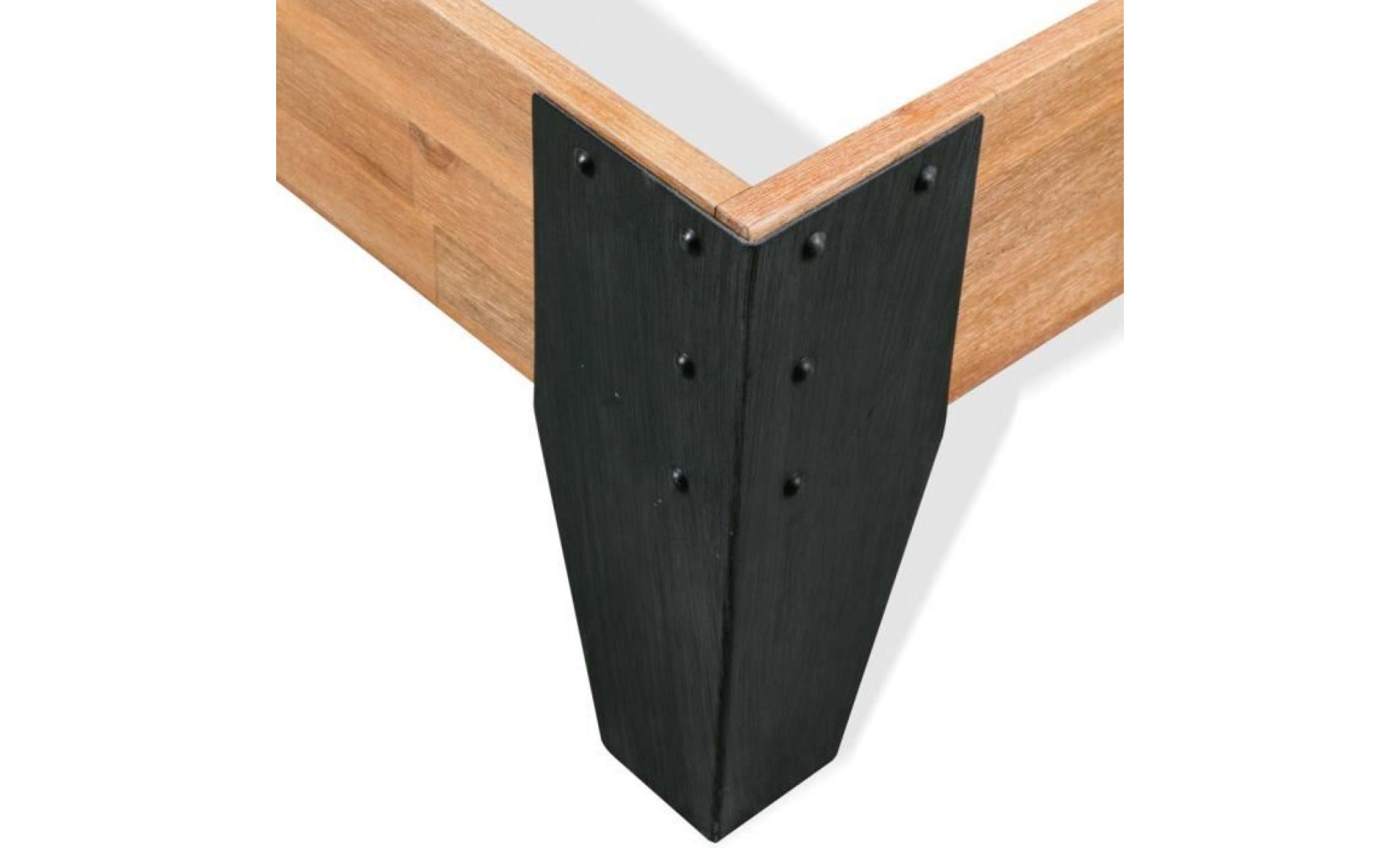 cadre de lit en bois d'acacia massif lit pour adulte 180 x 200 cm pas cher