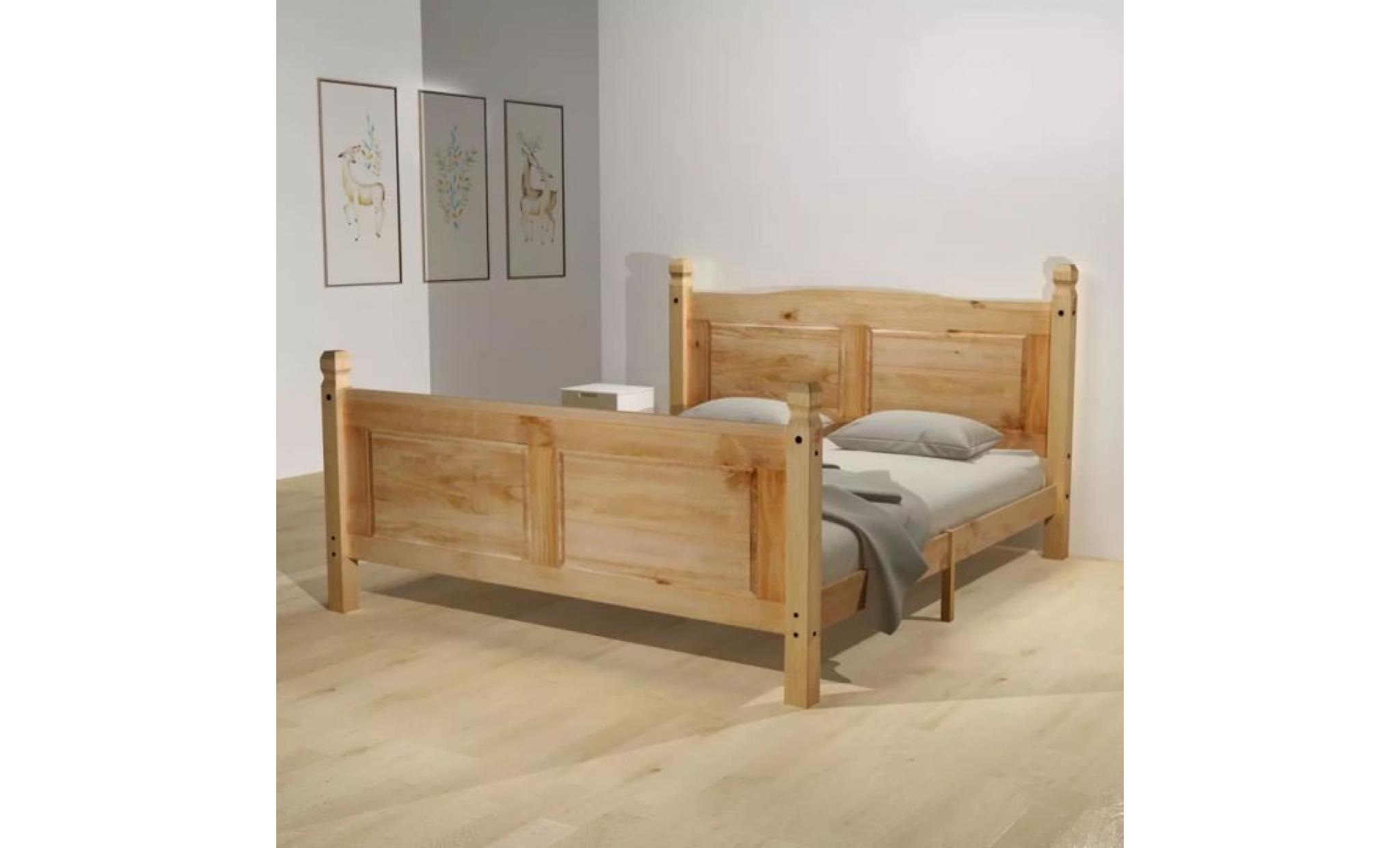 cadre de lit  structure de lit  lit adulte lit enfant pin mexicain corona 140 x 200 cm