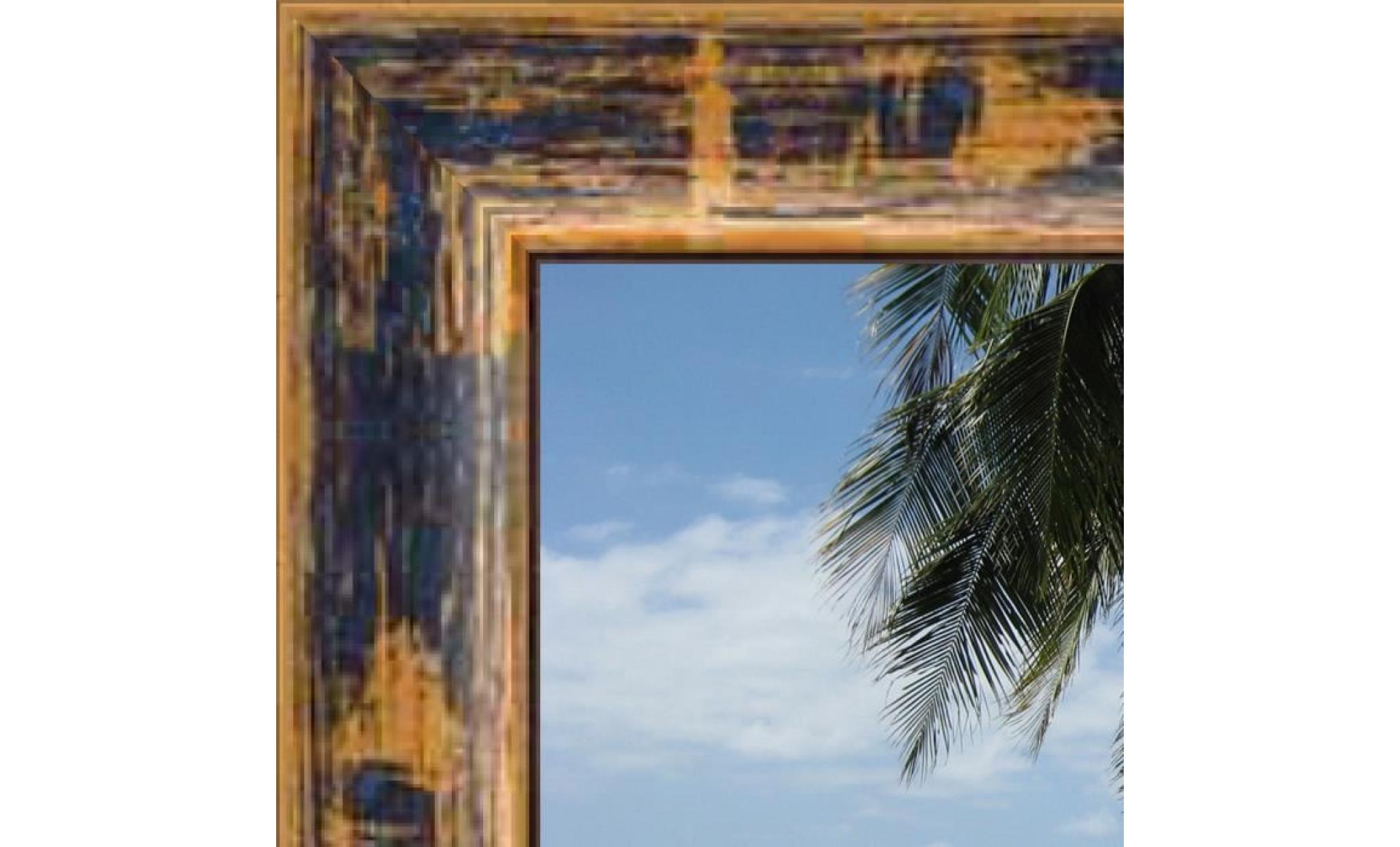cadre photo mural 40x50    40  x  50 cadre meplat or bleu patine  2 cm de largeur  cadre en bois pas cher