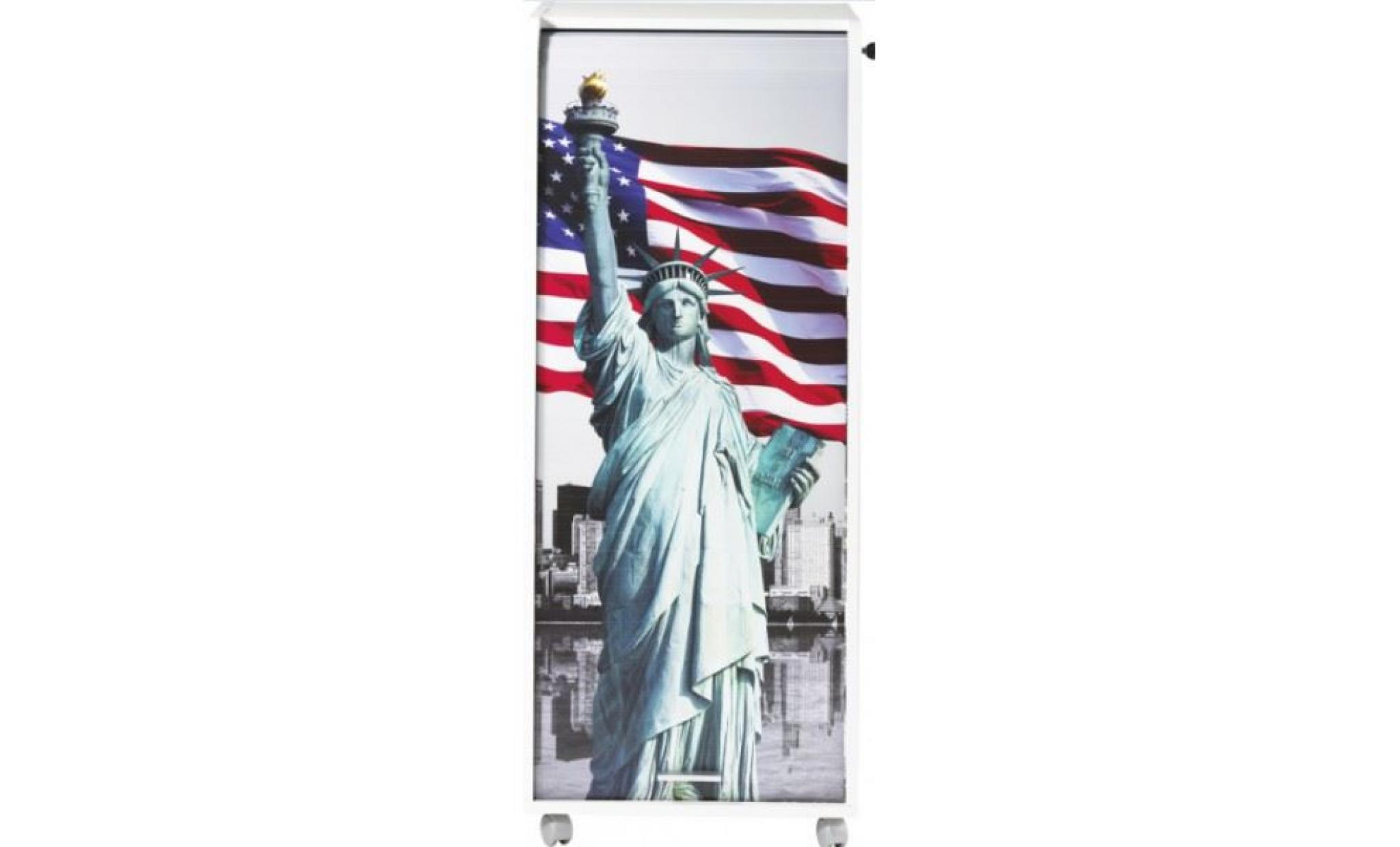 caisson de bureau à roulettes statue de la liberté contemporain l 47,2 cm   blanc