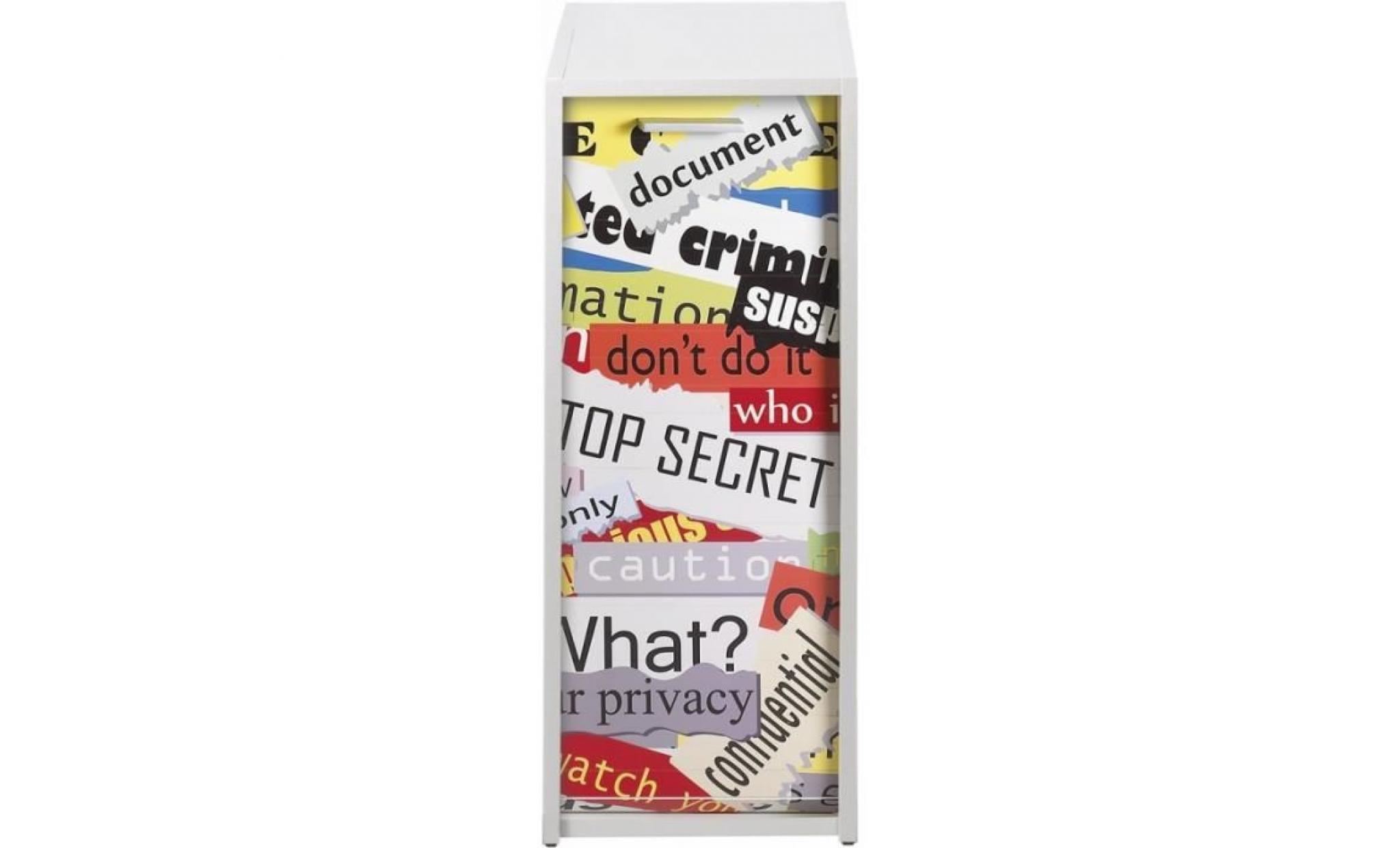 caisson de rangement blanc à rideau   coloris: top secret 300 pas cher