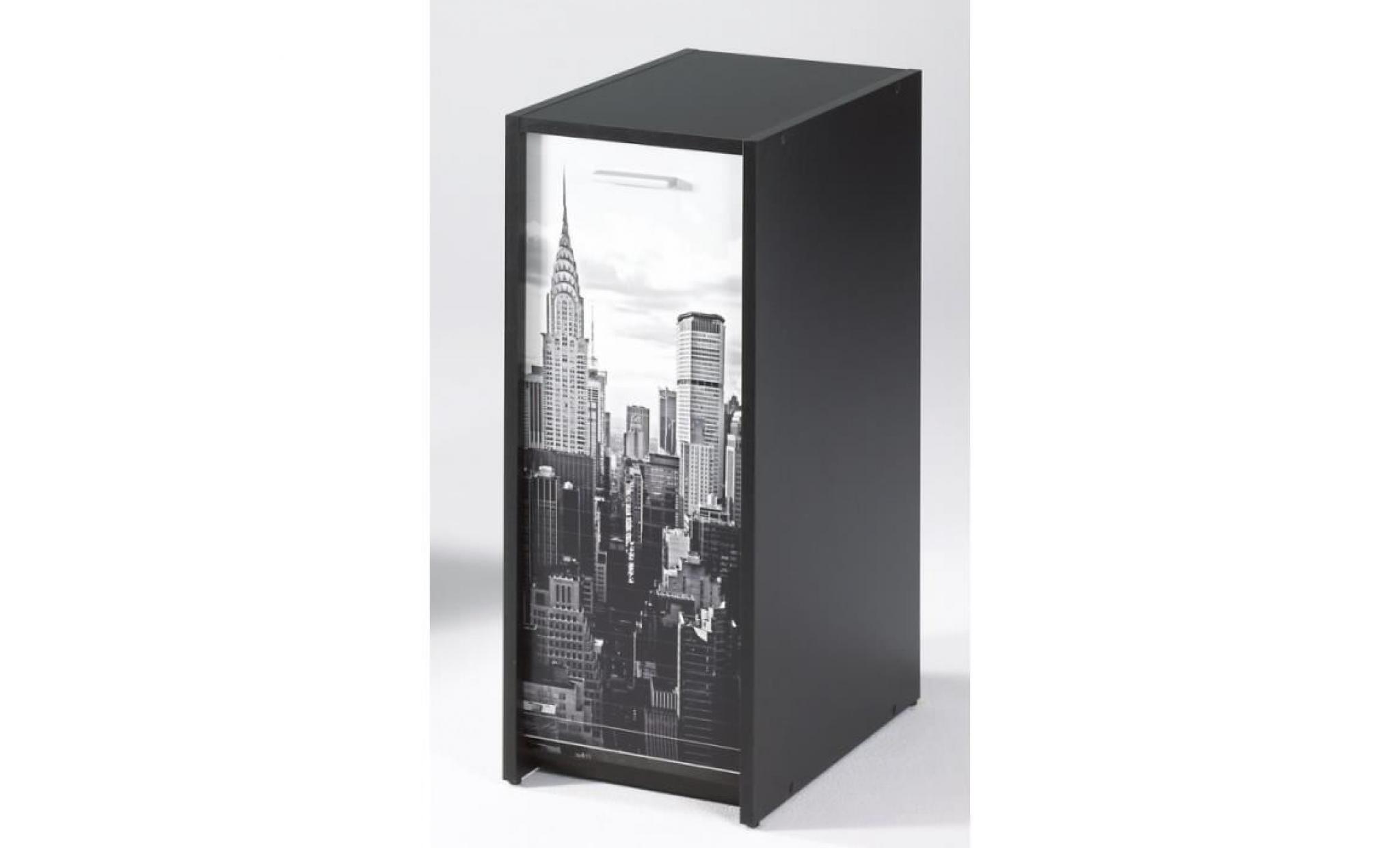 caisson de rangement de bureau noir   coloris: new york 500 pas cher