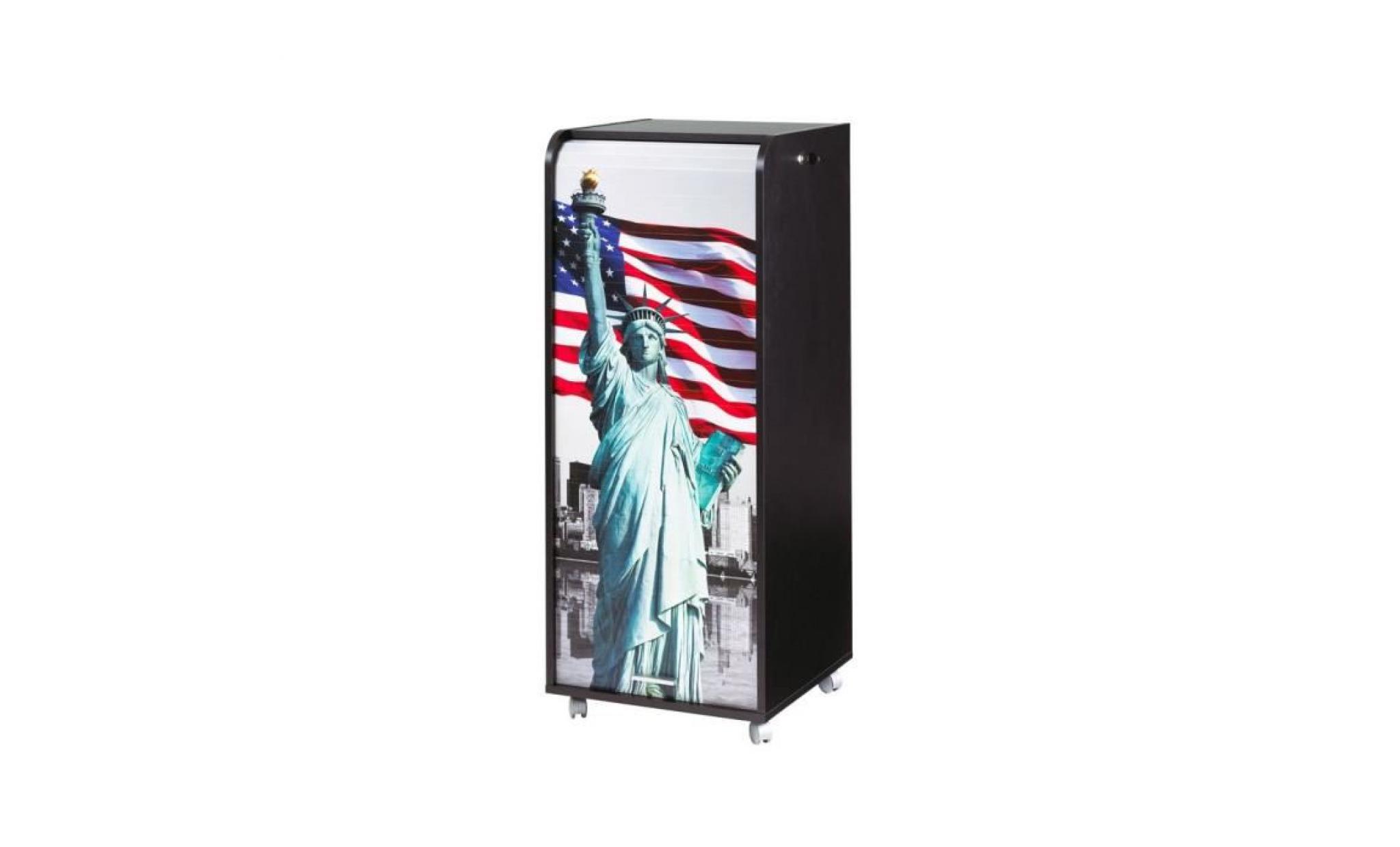 caisson mobile à rideau   orga 110   new york   statue de la liberté   noir