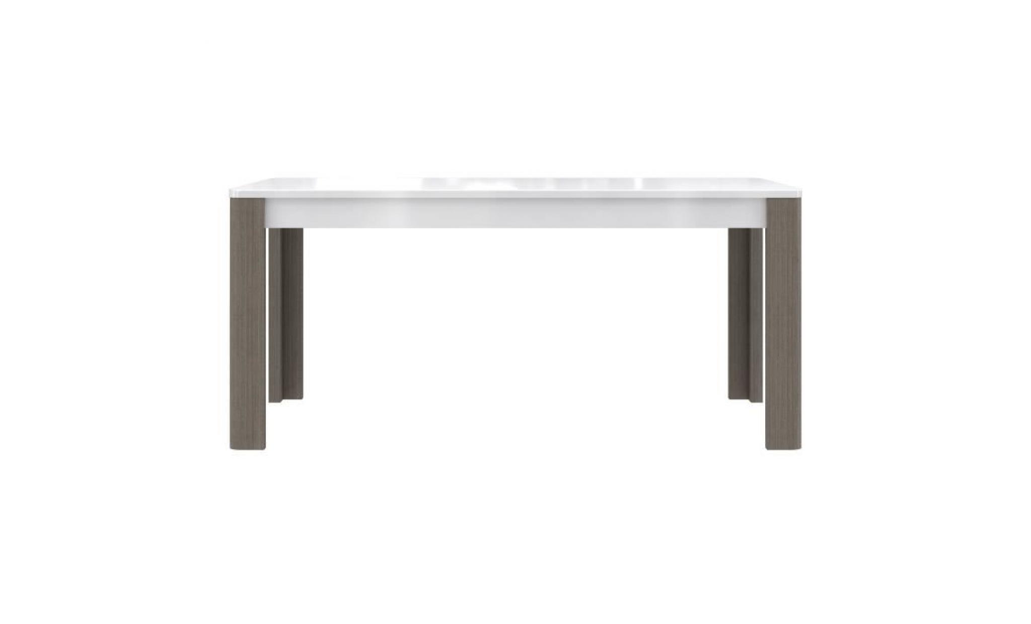 calimero table à manger extensible de 6 à 8 personnes style contemporain décor chêne et blanc   l 160 207 x l 90 cm pas cher