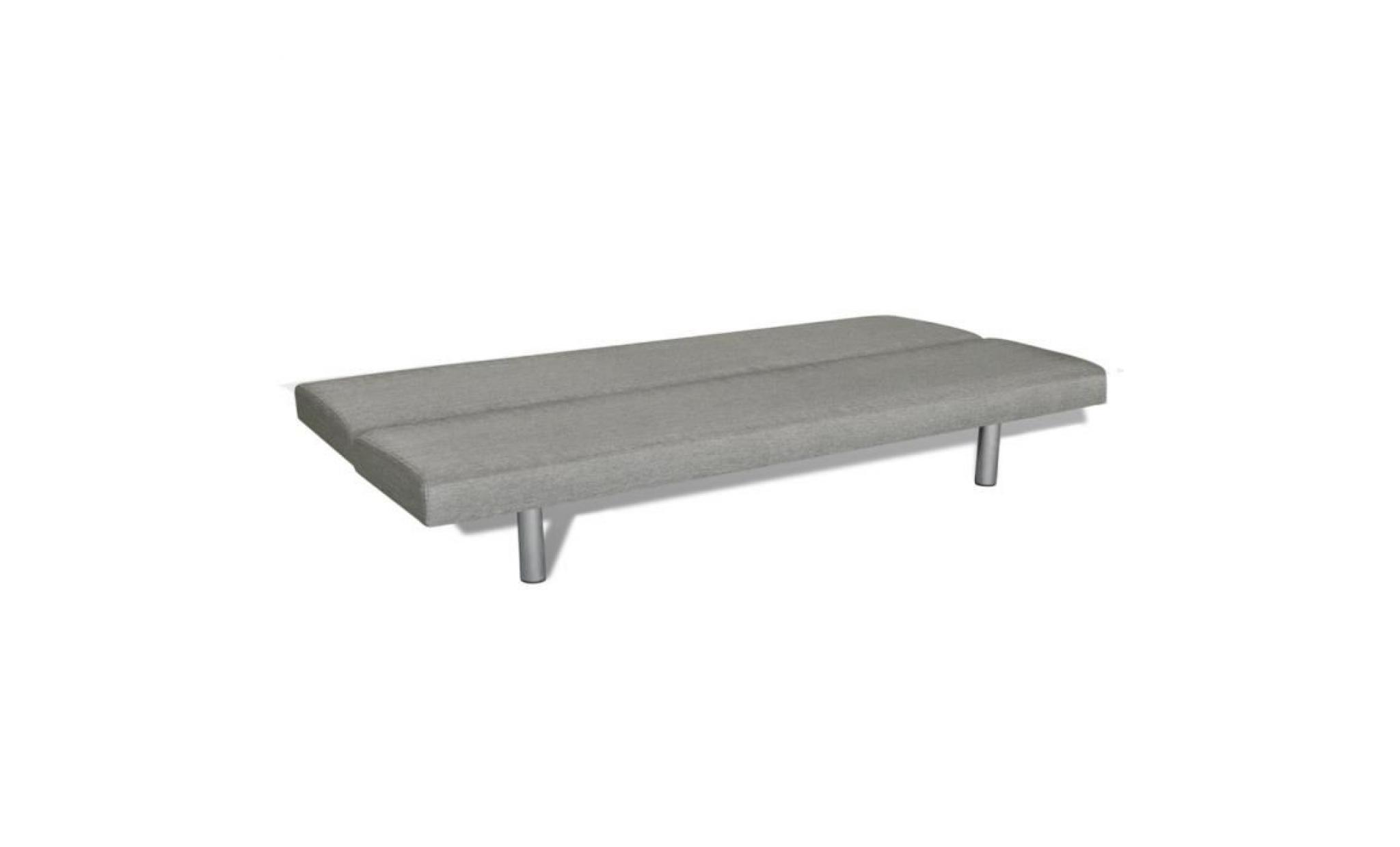 canapé lit inclinable 3 positions clic clac en contreplaqué + tissu pour intérieur maison gris clair pas cher