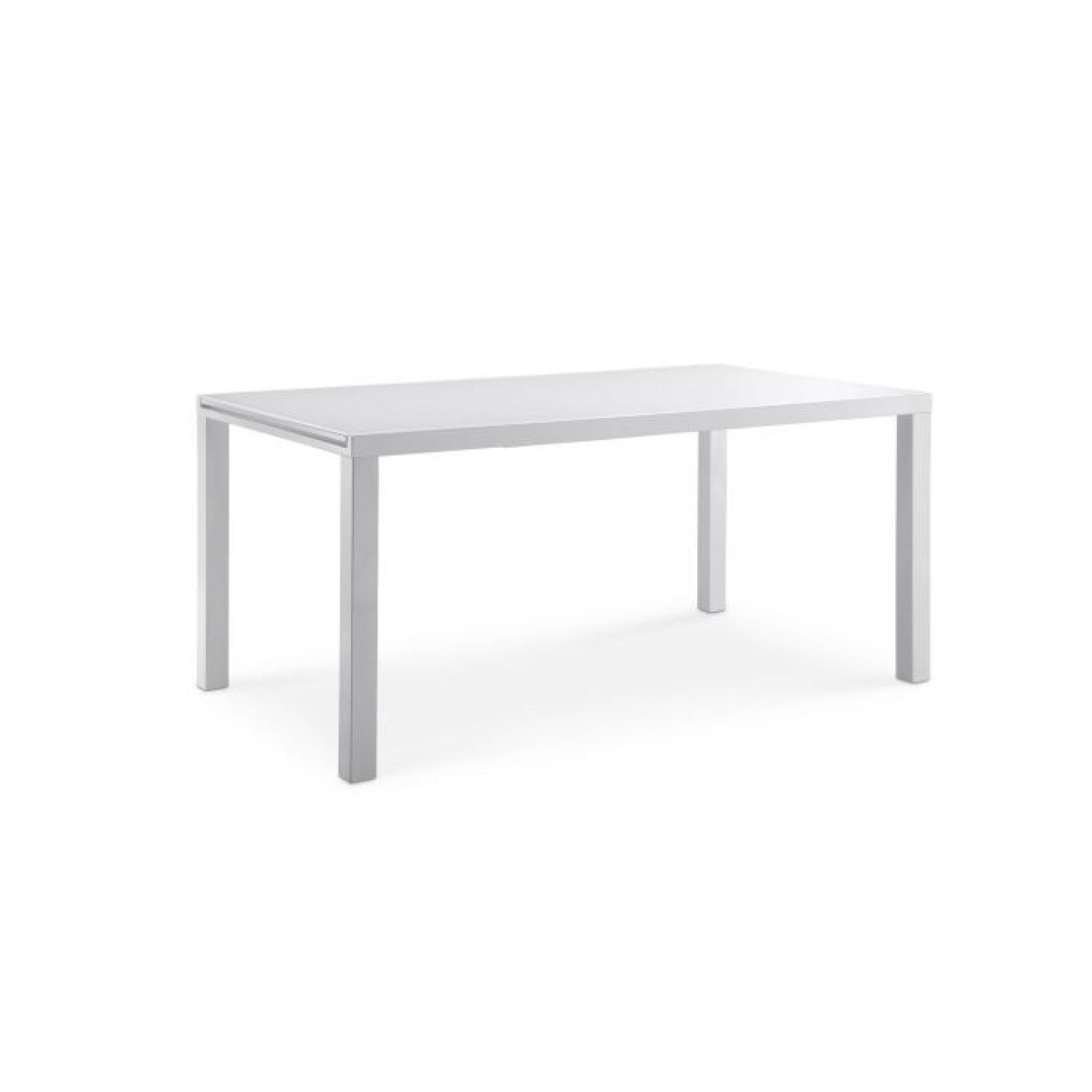 CAPTAIN Table extensible 160/240cm en verre blanc pas cher