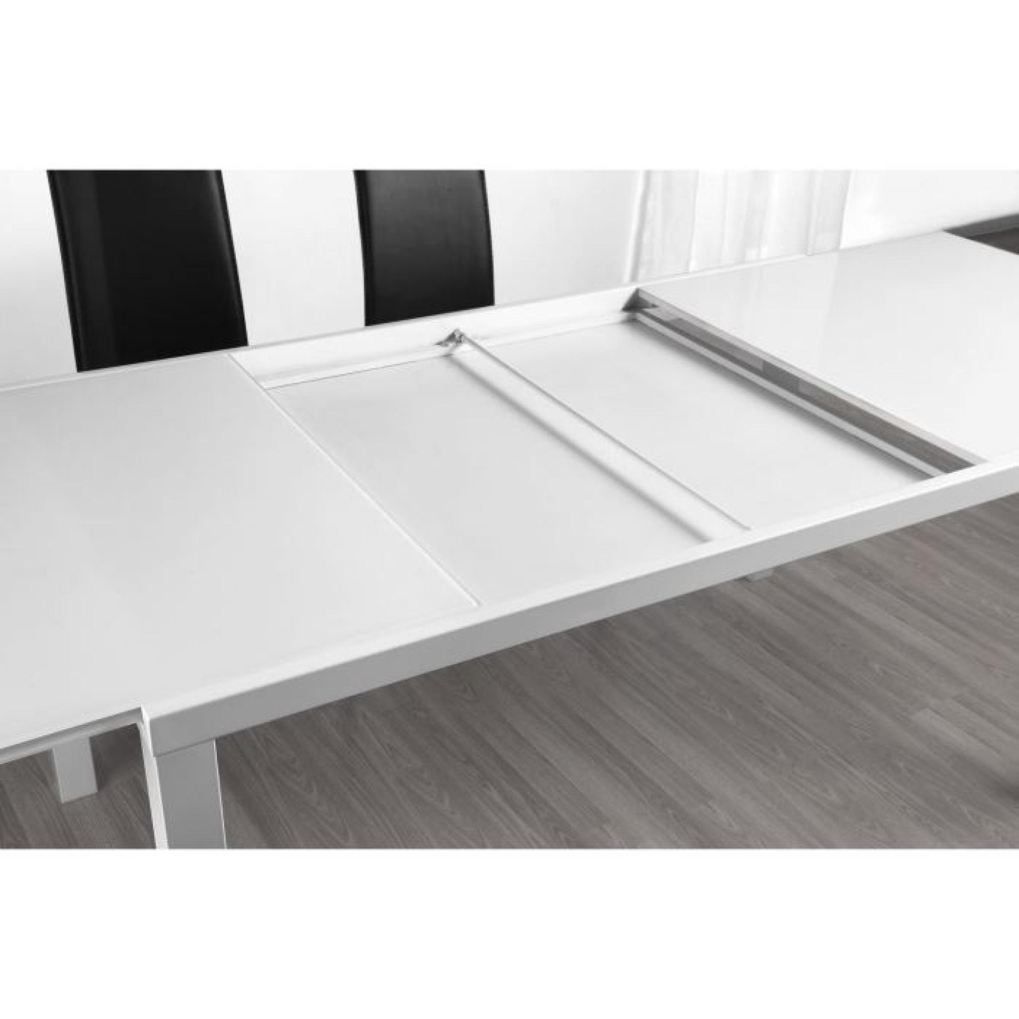 CAPTAIN Table extensible 160/240cm en verre blanc pas cher