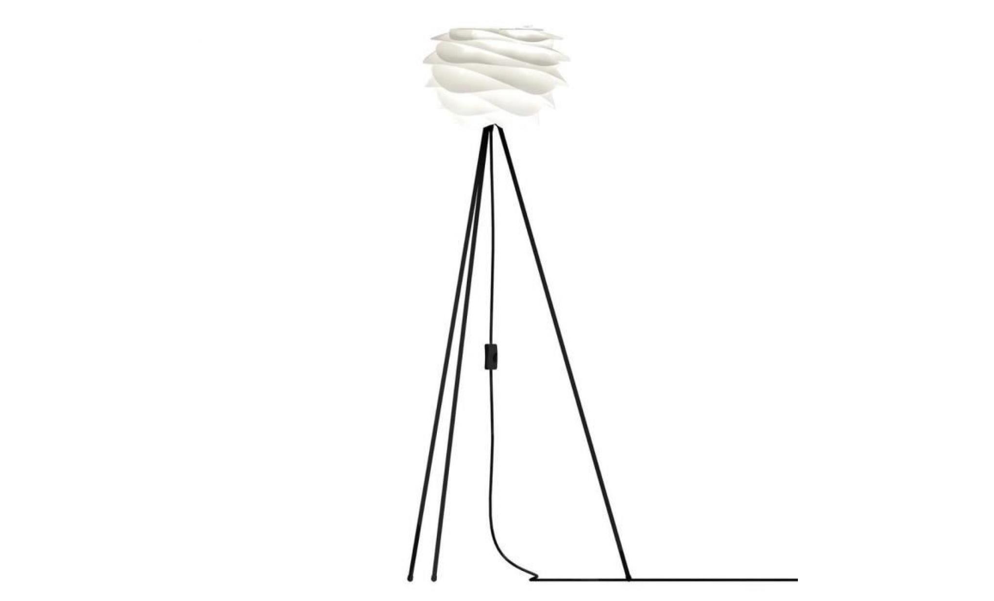carmina lampadaire trépied noir h131cm blanc vita | designé par william ravn