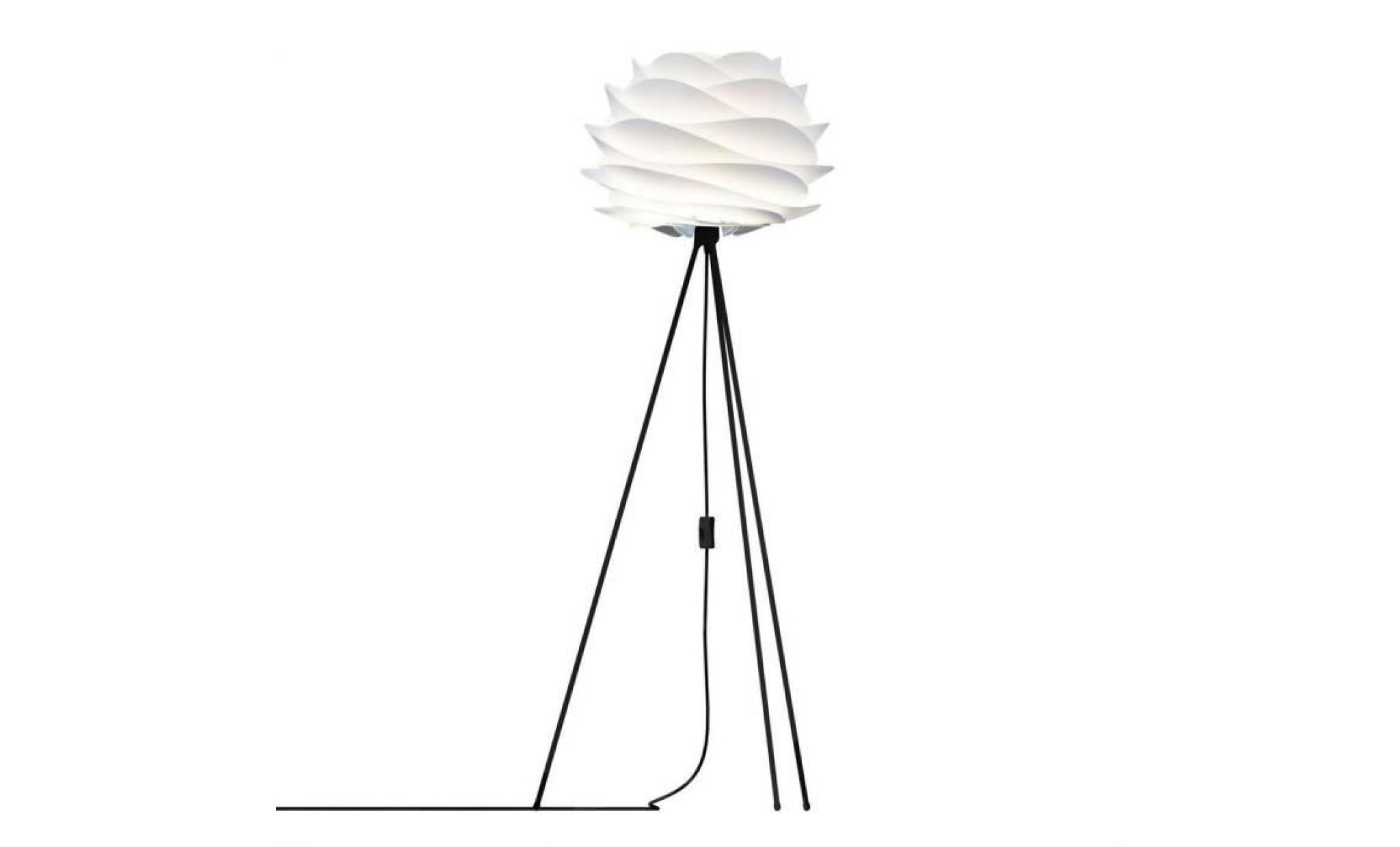 carmina lampadaire trépied noir h131cm blanc vita | designé par william ravn pas cher