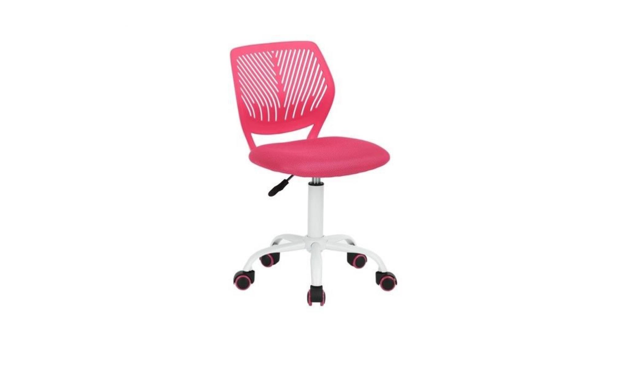 carna chaise de bureau   tissu maille rose   style contemporain   l 40 x p 44 cm