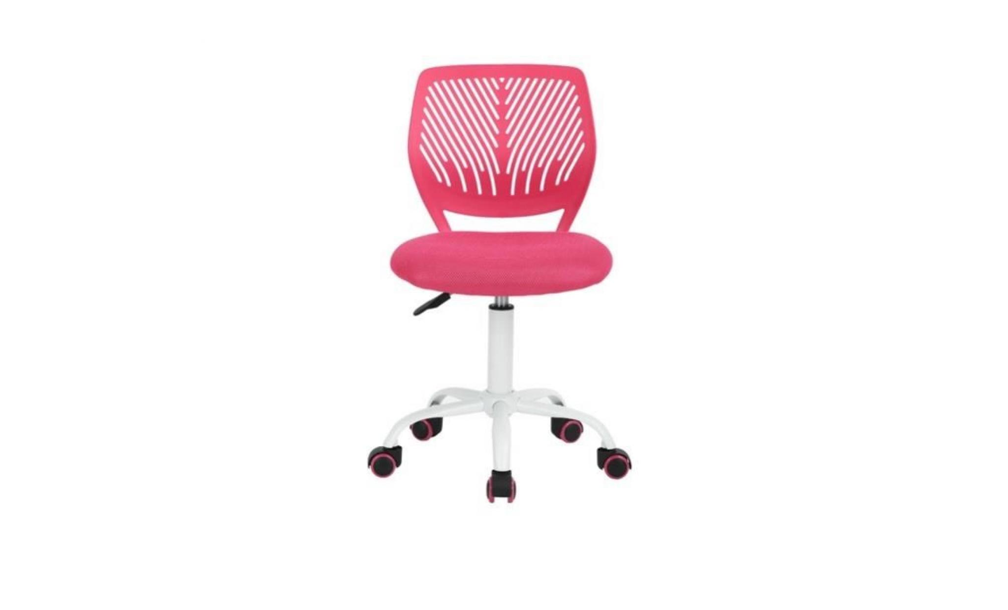 carna chaise de bureau   tissu maille rose   style contemporain   l 40 x p 44 cm pas cher