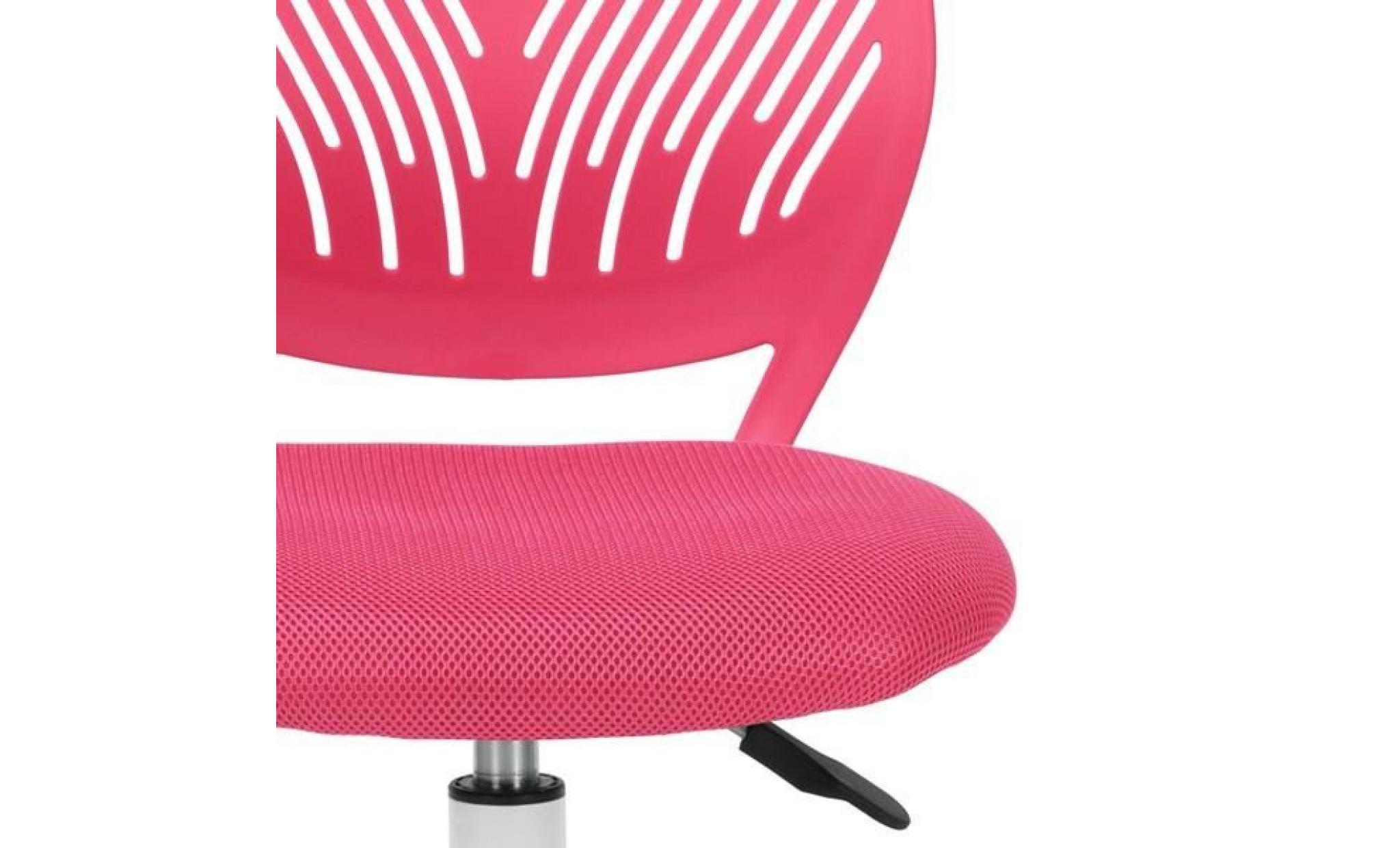 carna chaise de bureau   tissu maille rose   style contemporain   l 40 x p 44 cm pas cher
