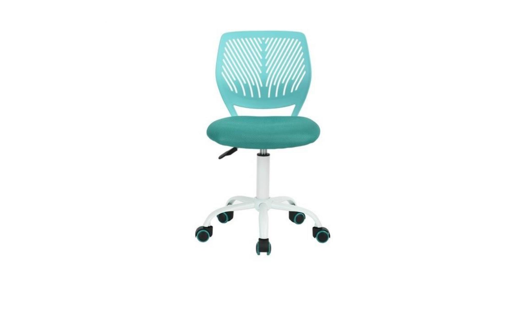carna chaise de bureau   tissu maille turquoise   style contemporain   l 40 x p 44 cm pas cher