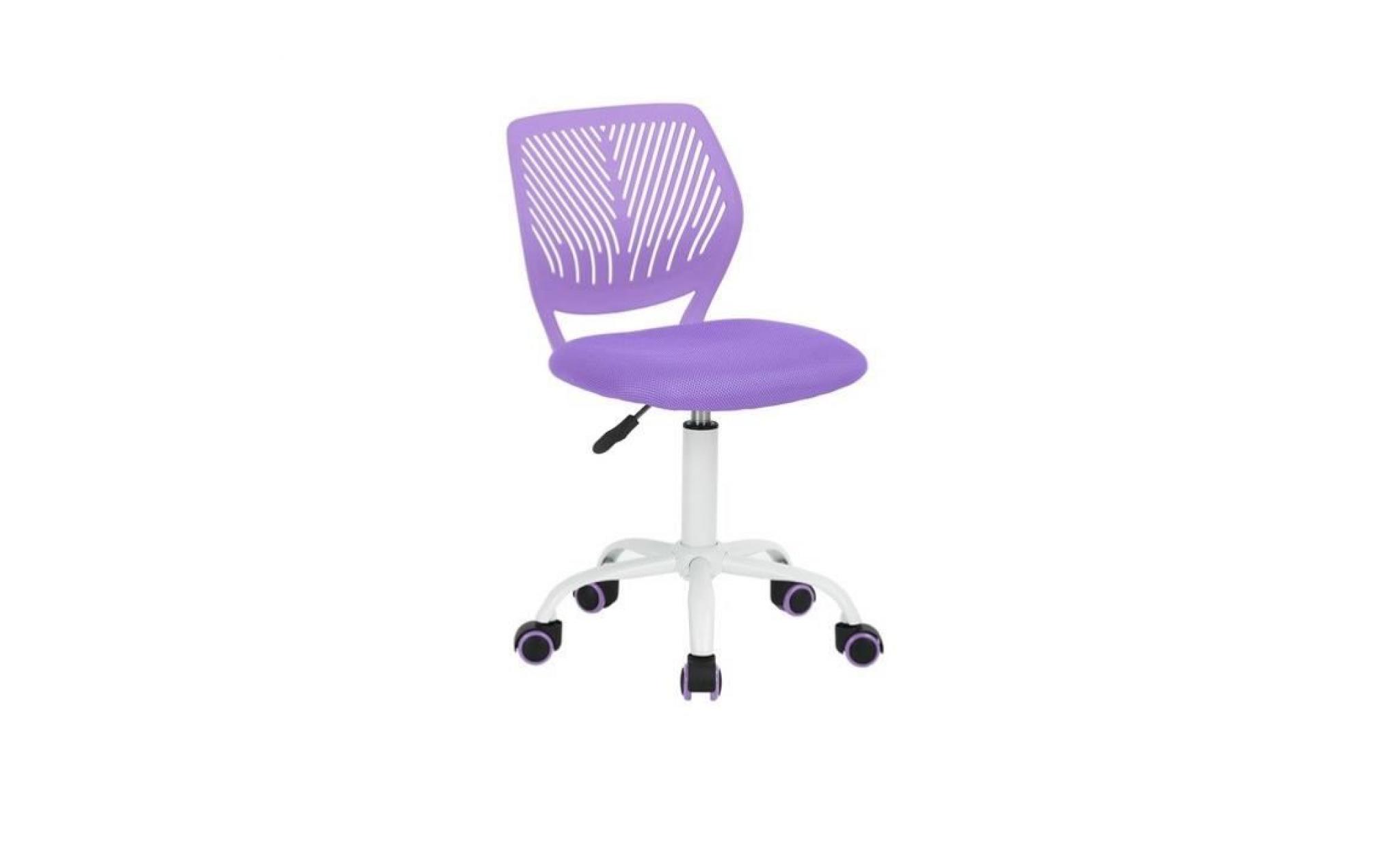 carna chaise de bureau   tissu maille violet   style contemporain   l 40 x p 44 cm