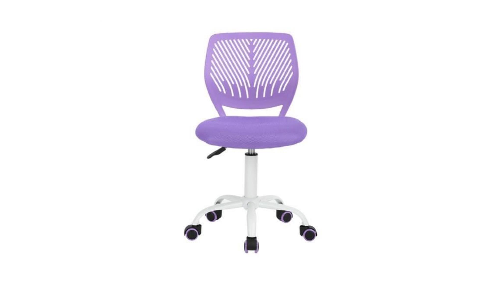 carna chaise de bureau   tissu maille violet   style contemporain   l 40 x p 44 cm pas cher