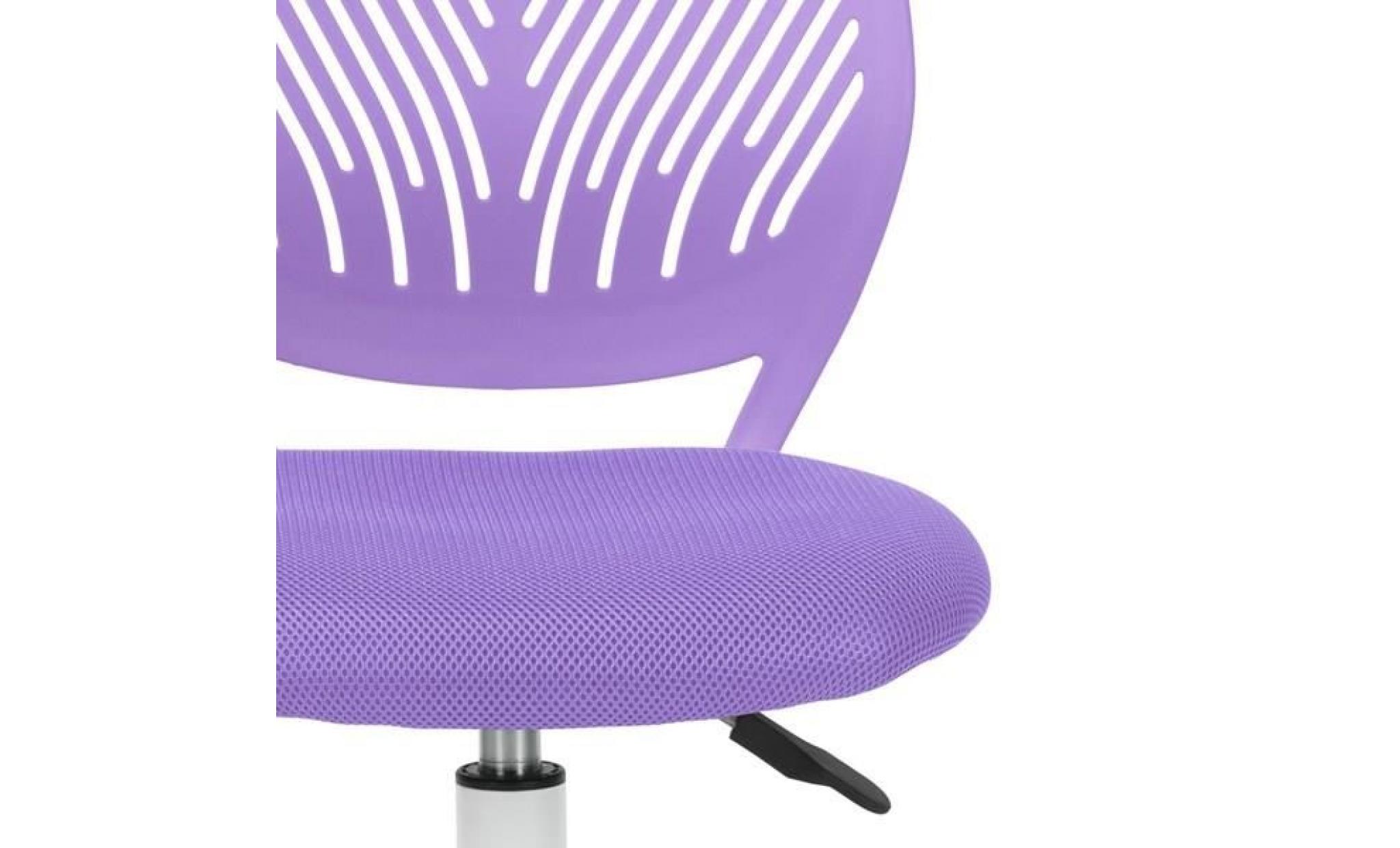 carna chaise de bureau   tissu maille violet   style contemporain   l 40 x p 44 cm pas cher