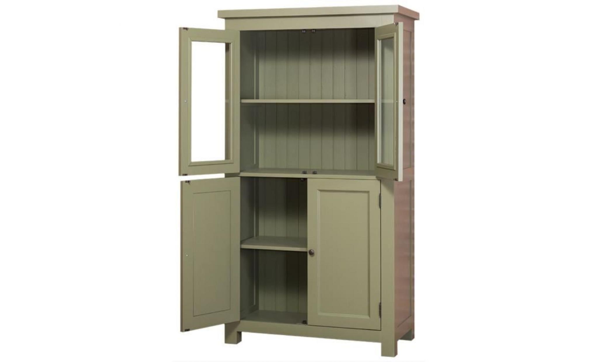 casa padrino armoire de cuisine de style country avec 4 portes gris 100 x 50 x h. 180 cm   meubles de cuisine pas cher