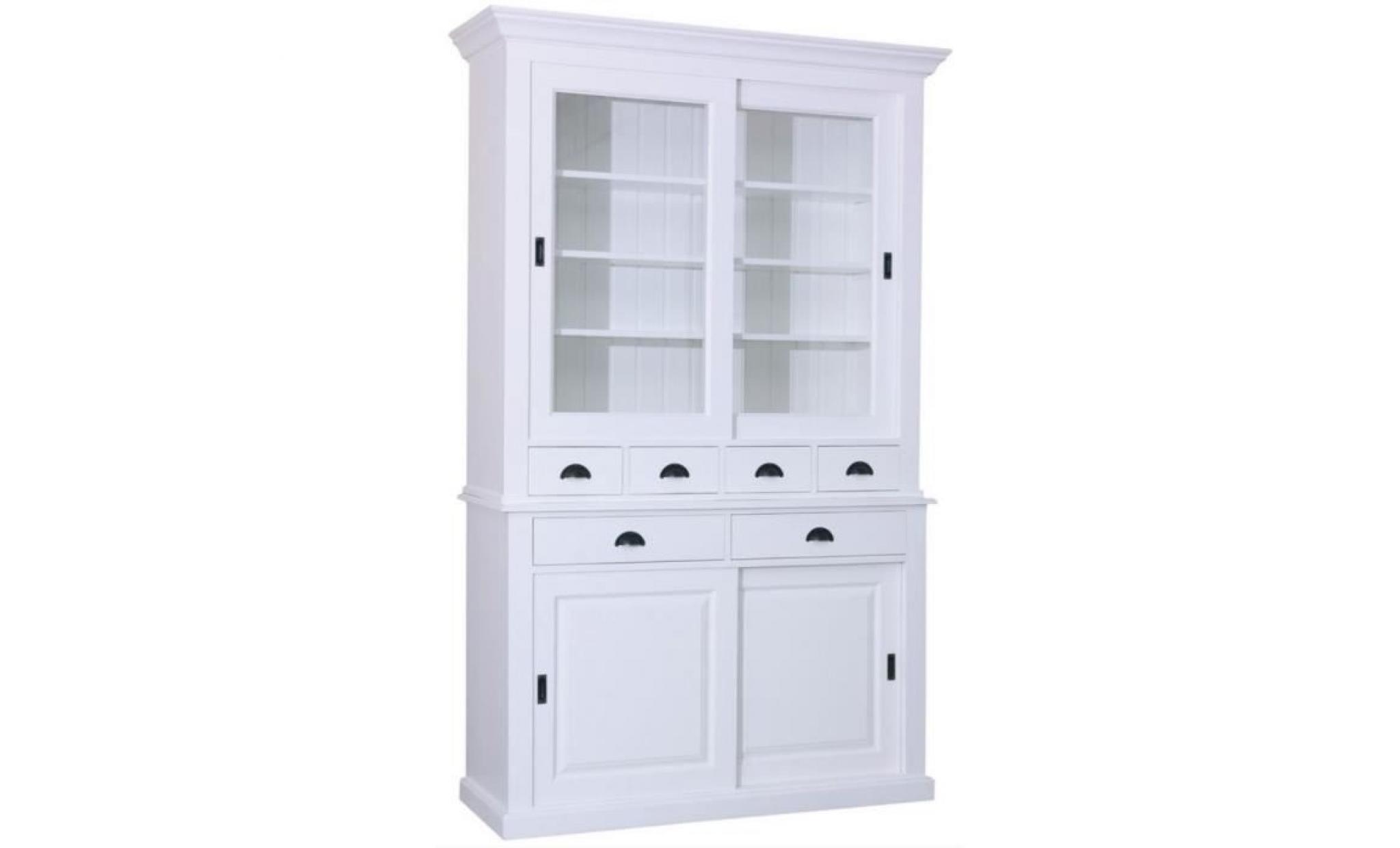casa padrino armoire de cuisine de style country blanc 142 x 48 x h. 225 cm   armoire de cuisine 2 pièces avec 4 portes