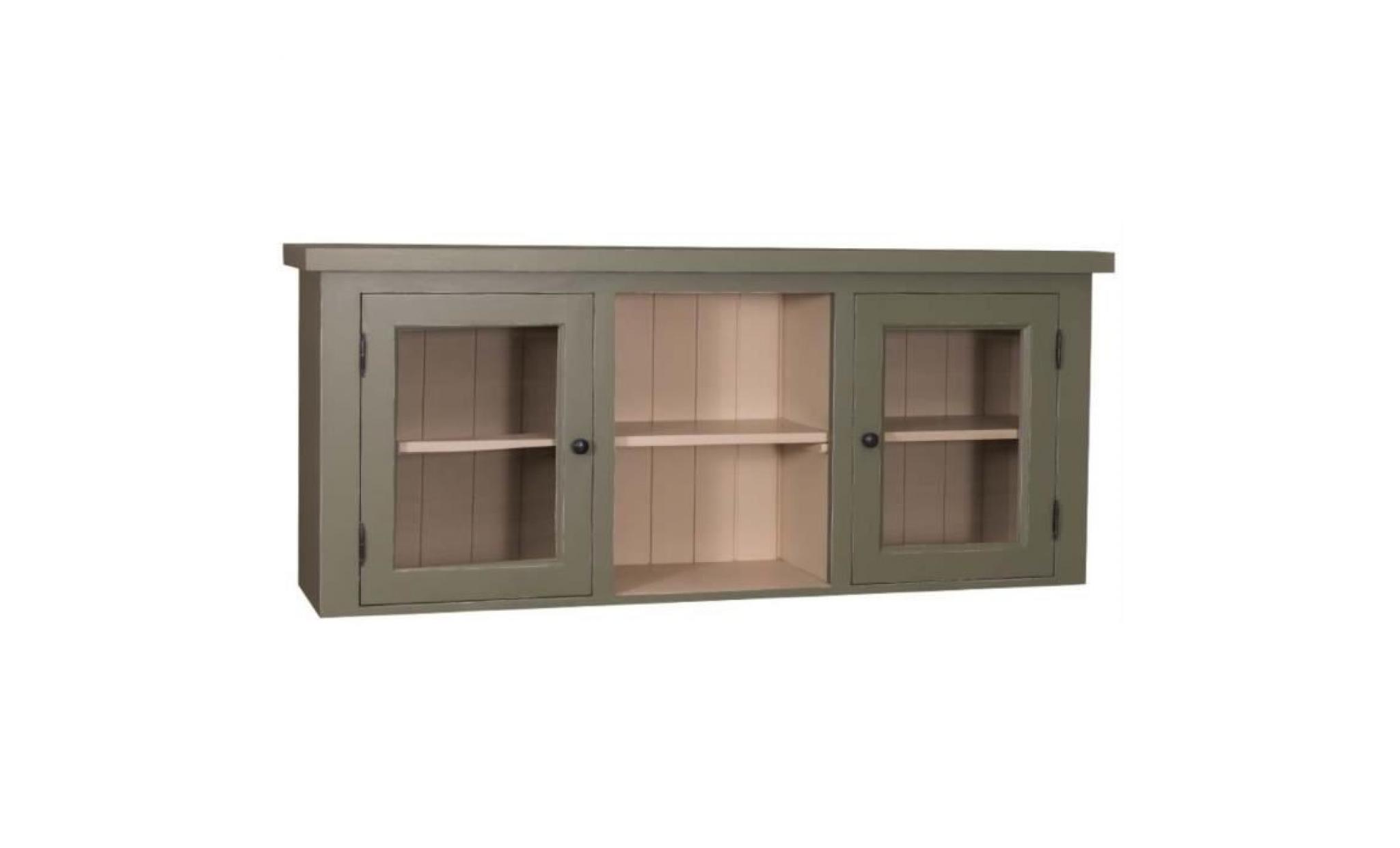 casa padrino armoire de cuisine de style country vert / beige 156 x 31 x h. 65 cm   armoire de cuisine de style country avec 2