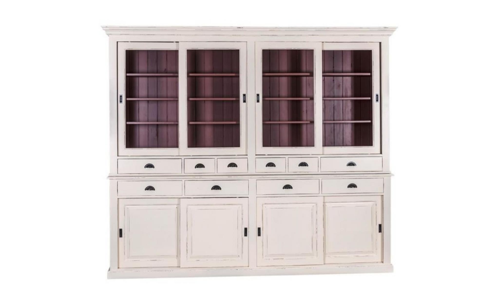 casa padrino armoire de cuisine style campagnard 268 x 48 x h. 225 cm   couleurs variées   armoire de cuisine 2 pièces avec 8