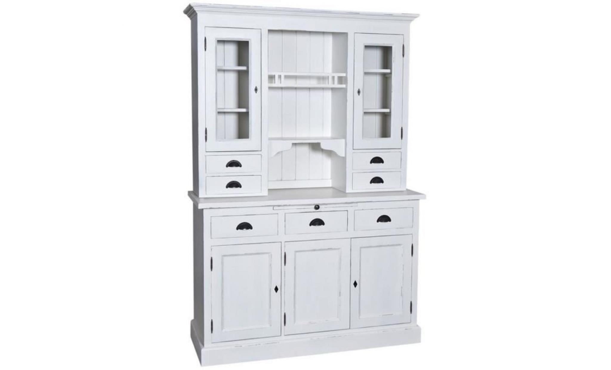 casa padrino armoire de cuisine style country blanc antique 137 x 50 x h. 197 cm   armoire de cuisine 2 pièces avec 5 portes et 7