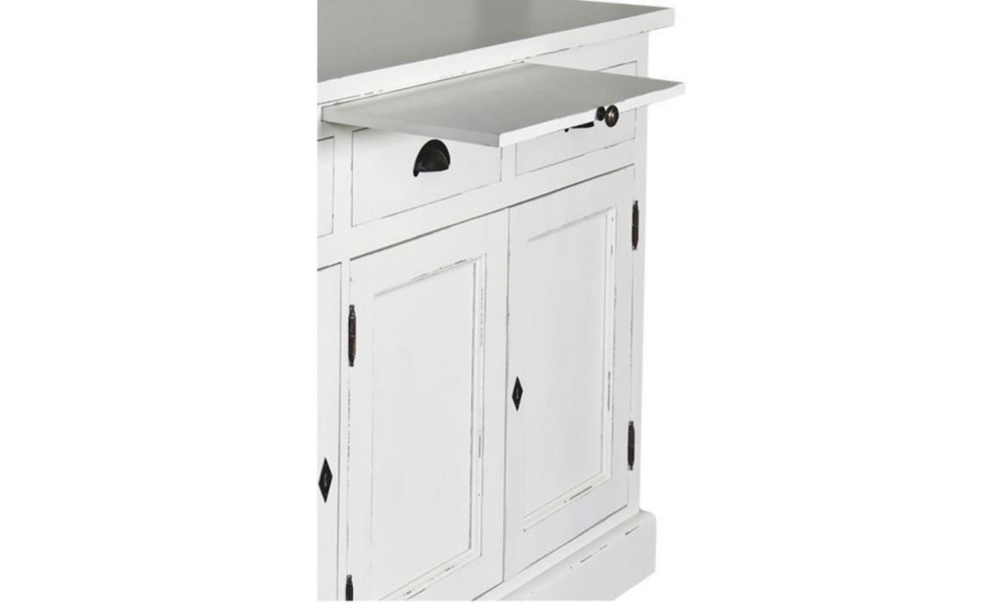 casa padrino armoire de cuisine style country blanc antique 137 x 50 x h. 197 cm   armoire de cuisine 2 pièces avec 5 portes et 7 pas cher