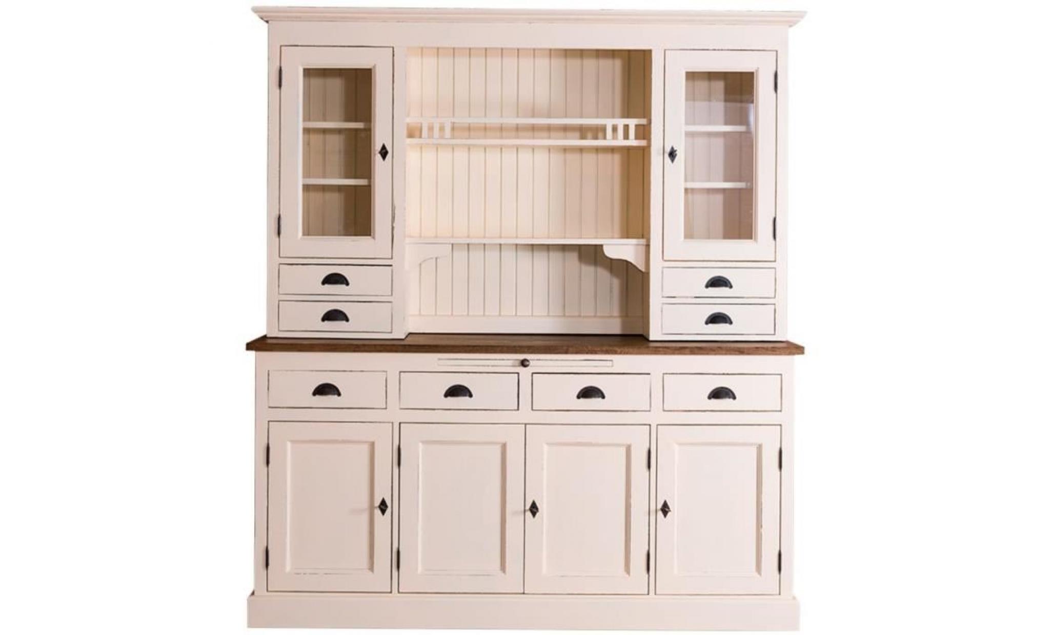 casa padrino armoires de cuisine de style campagnard vert antique / blanc 179 x 50 x h. 197 cm   2 parties pliées armoire de