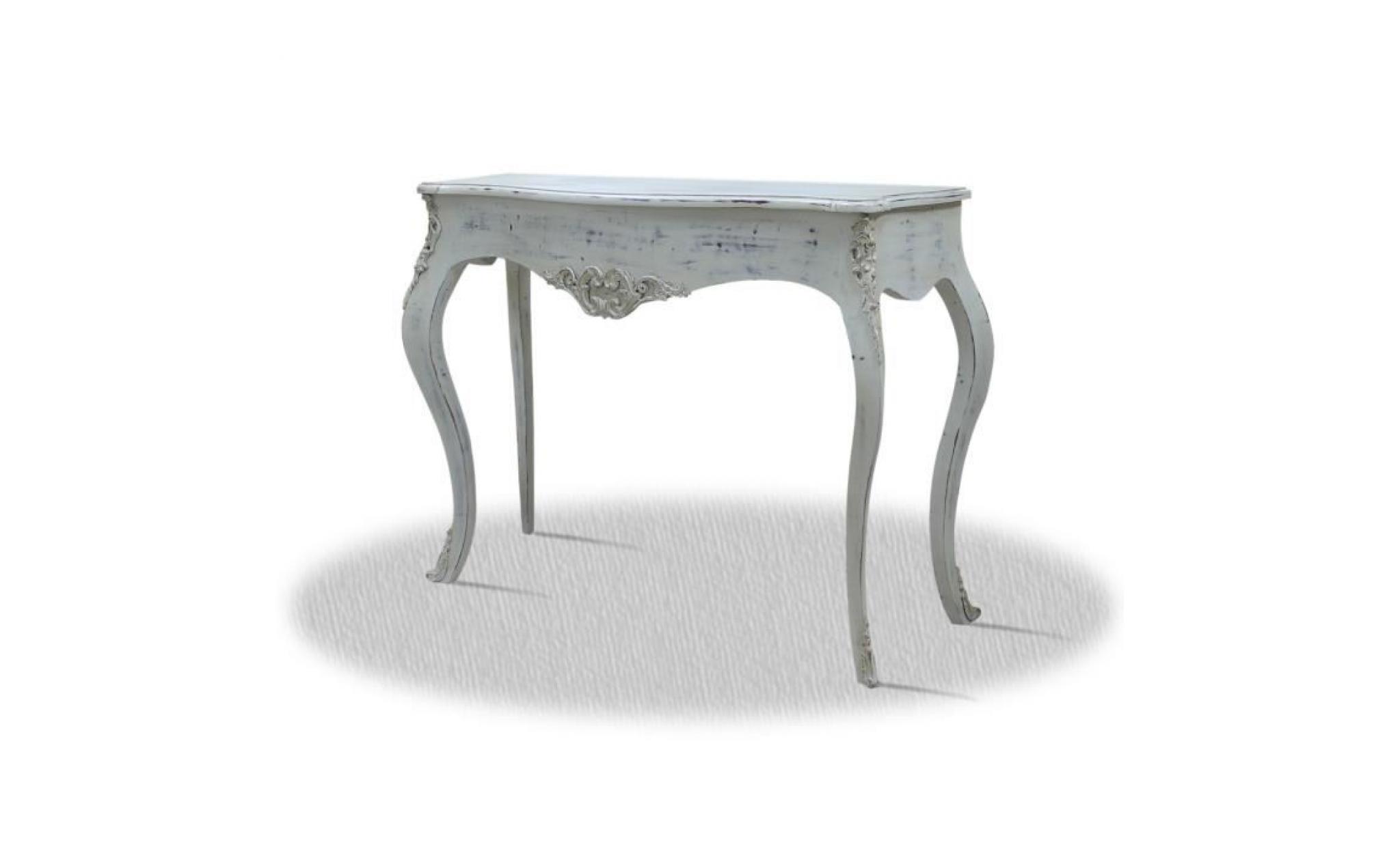 casa padrino baroque console vintage white silver 100 x 40 x h. 85 cm   antique style furniture pas cher