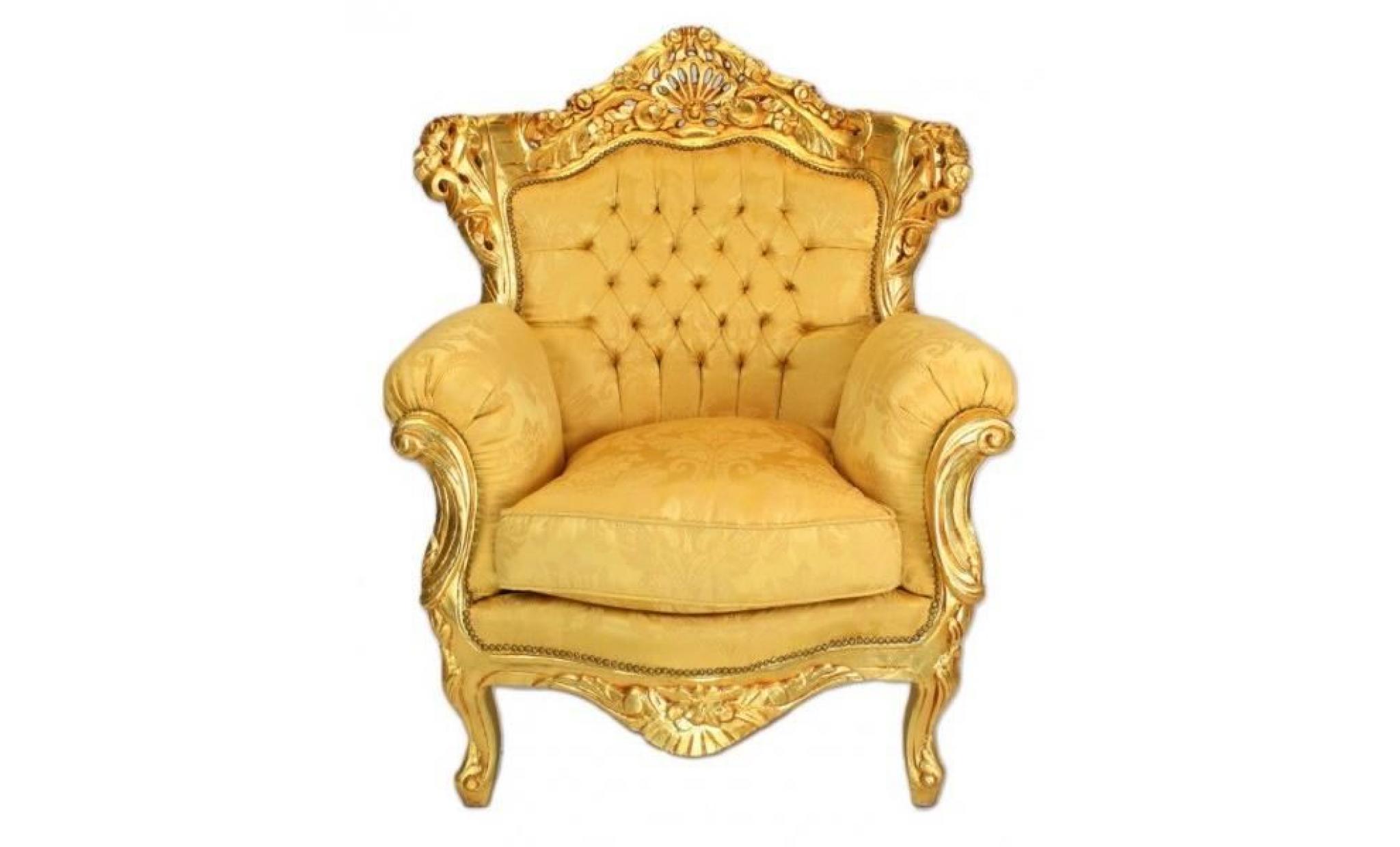 casa padrino baroque living set gold bouquet pattern / gold   3er sofa + 2 armchairs pas cher