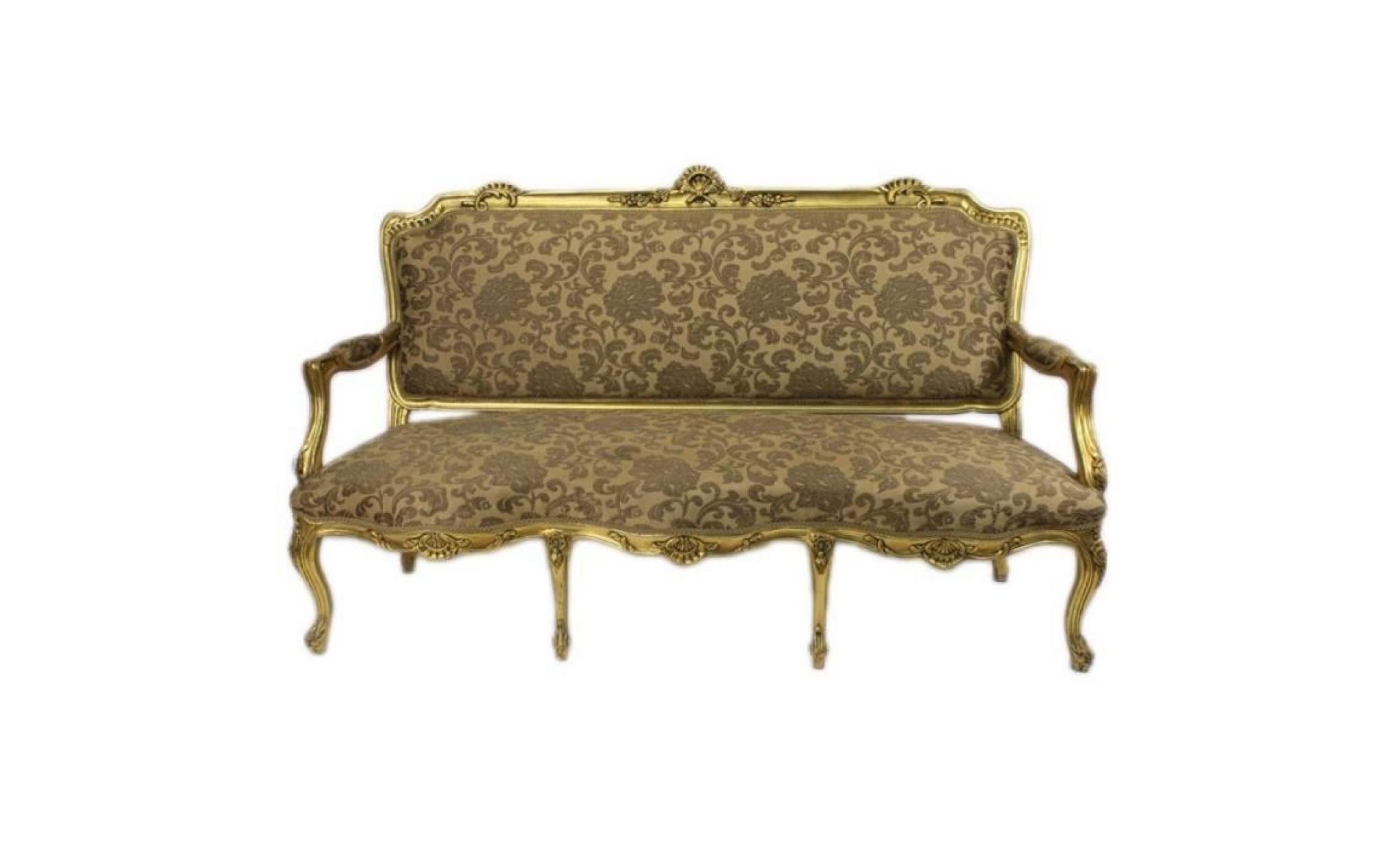 casa padrino baroque living set strasbourg gold pattern / antique style gold   sofa + 2 armchairs pas cher