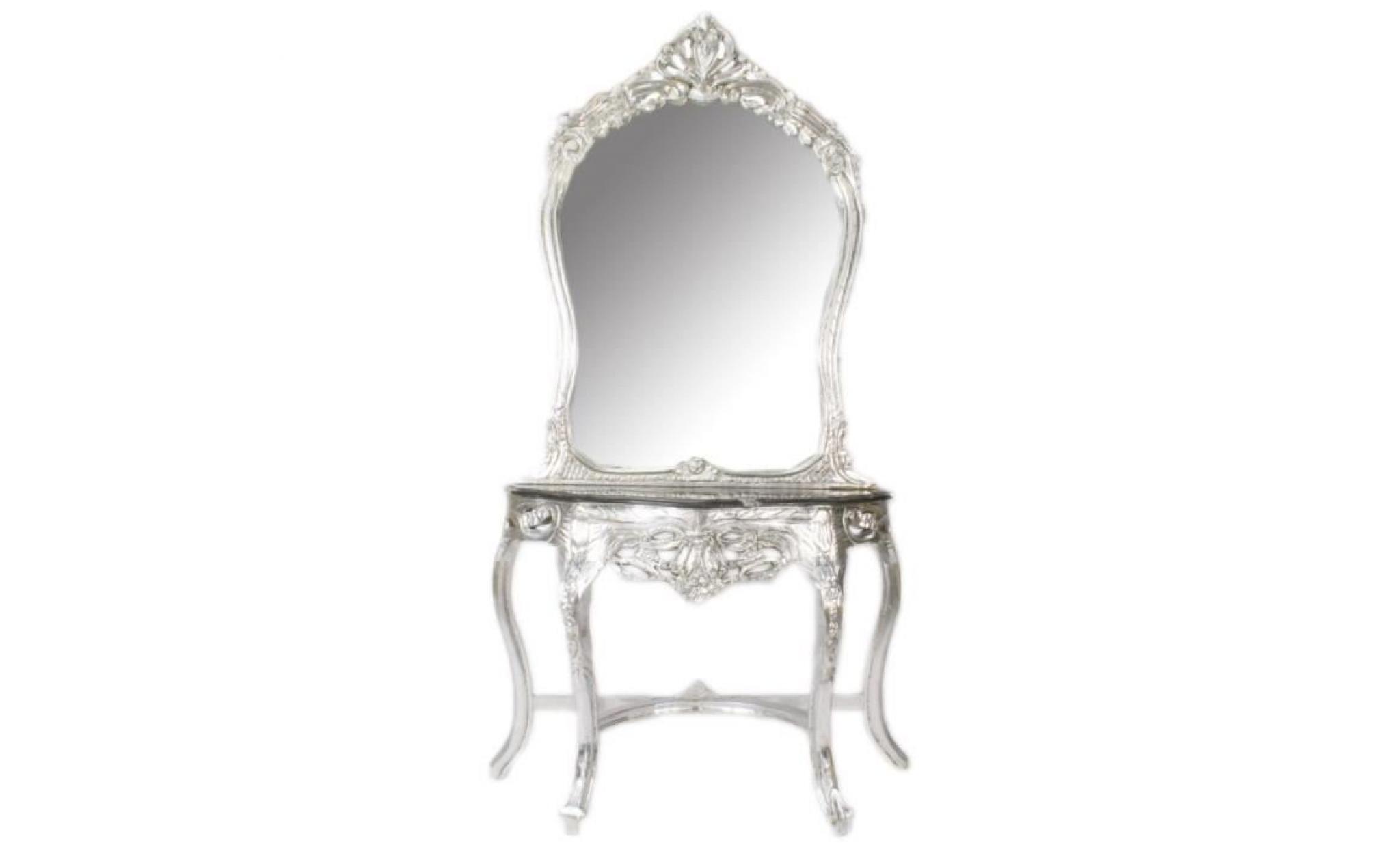 casa padrino baroque mirror console silver / black 95 x 40 x h. 190 cm   baroque style make up console