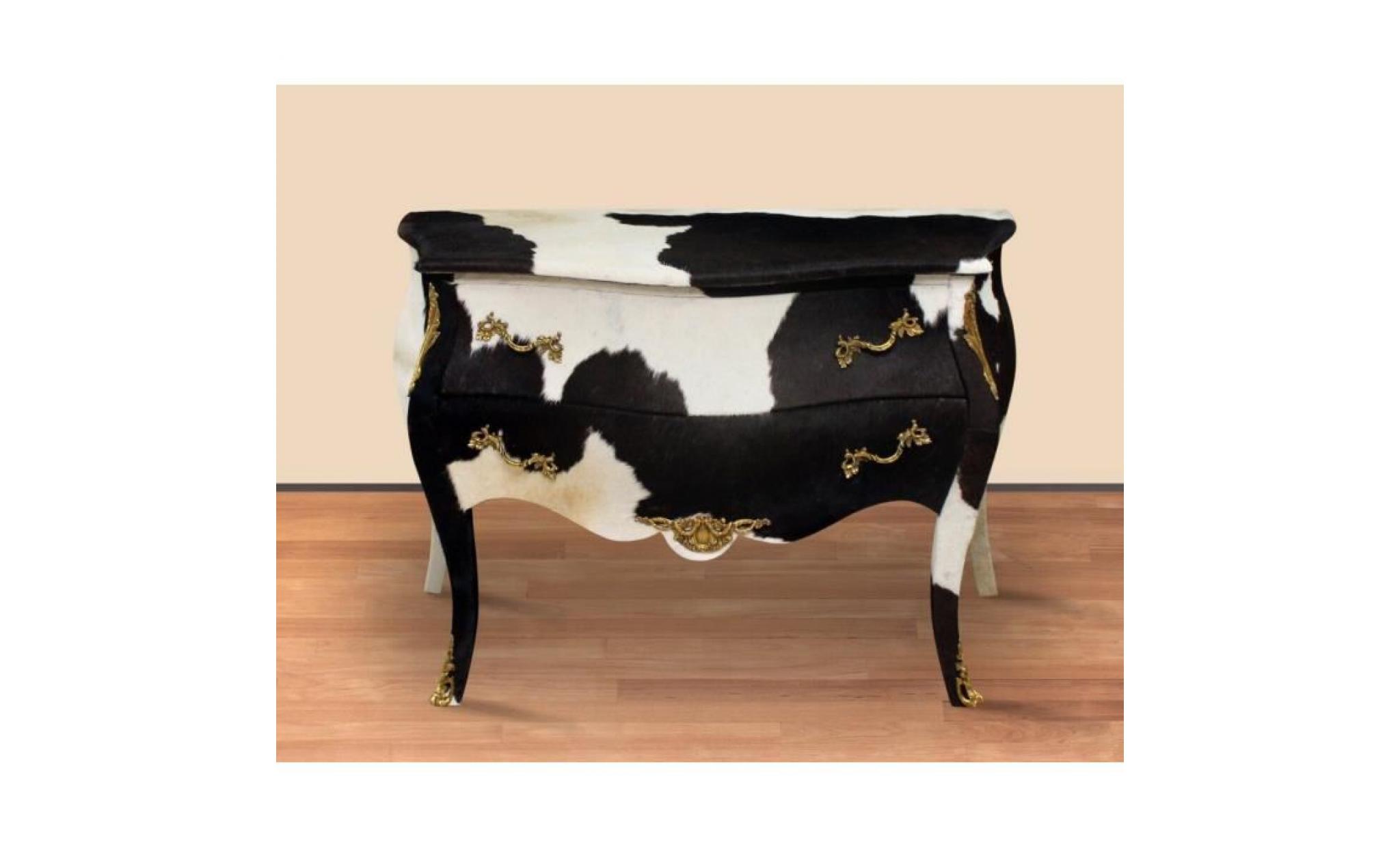 casa padrino baroque peau de vache commode noir / blanc 80 x 45 x h. 75 cm   meubles de style antique