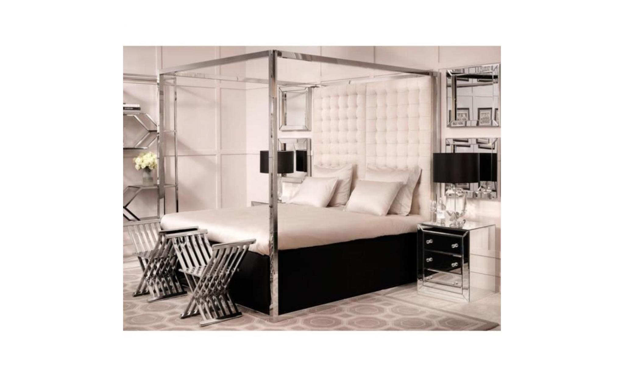 casa padrino cadre de lit de luxe avec tête de lit couleur naturelle 190 x 220 x h. 220 cm   mobilier design pas cher